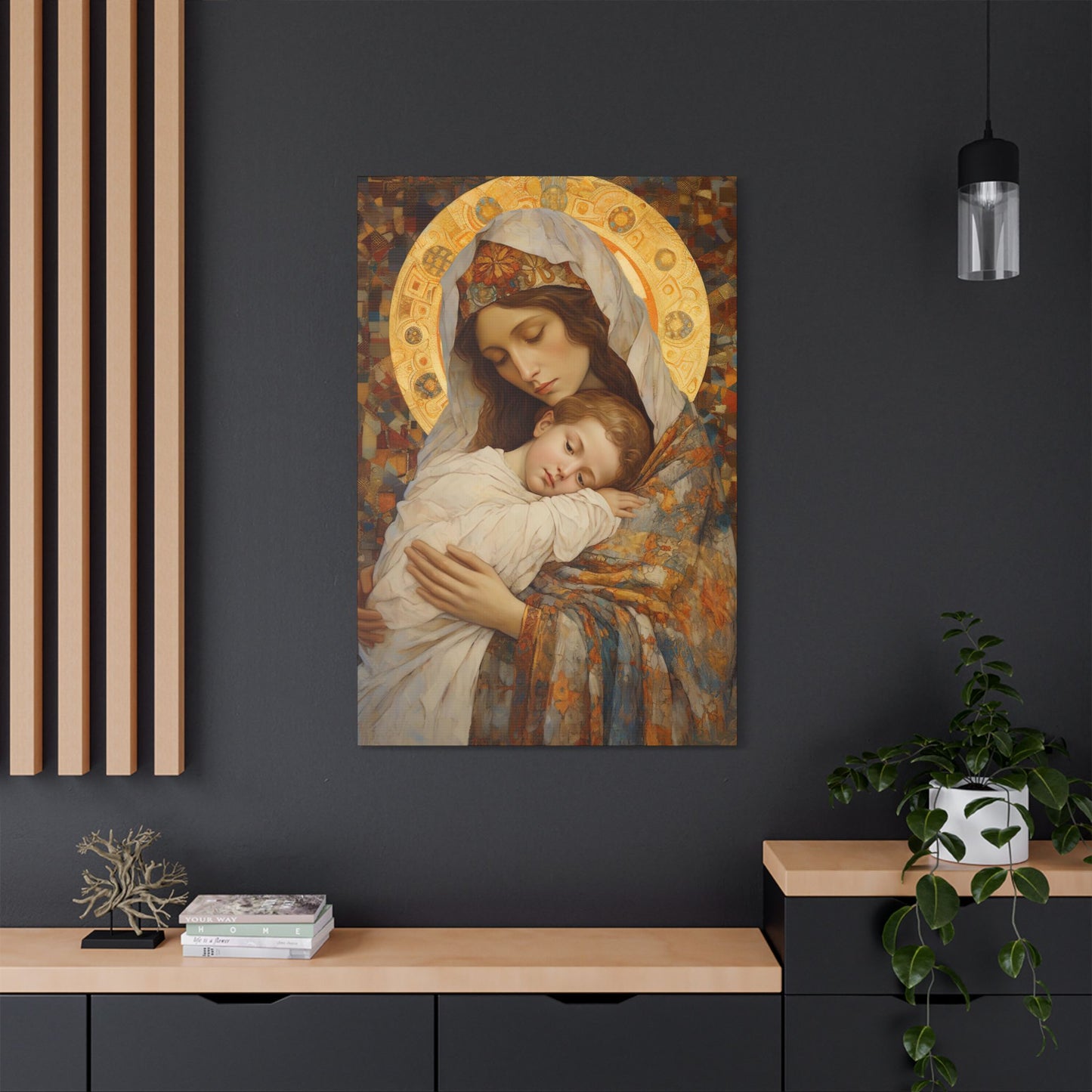 Cradle of Grace - Madonna and Christ Child - Museum Wrapped Canvas - Sanctified Souls Print - Religious Art for your Home - The Virgin Mary