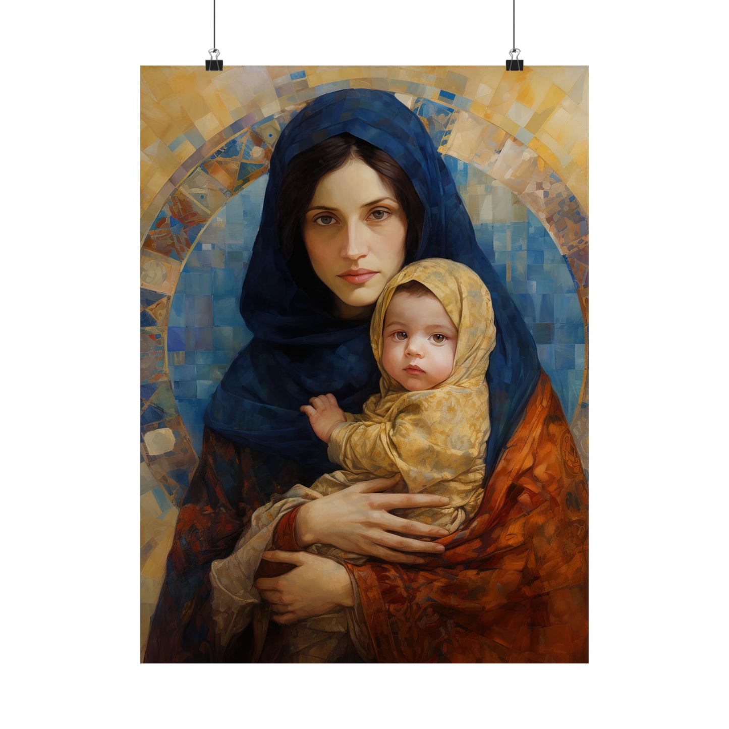 Maternal Seraph - Virgin Mary and Infant Jesus - Multiple Sizes - Premium Matte Vertical Posters - Christ Child and Mother Mary