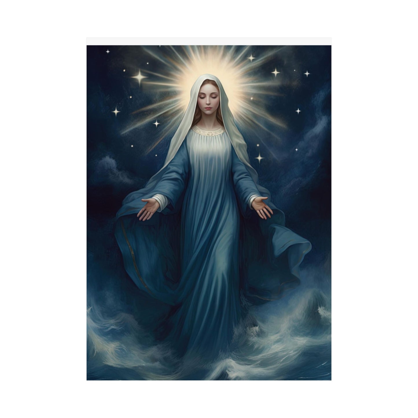 Our Lady, Star of the Sea - Sanctified Souls Print - Multiple Sizes - Premium Matte Vertical Posters - Stella Maris Print