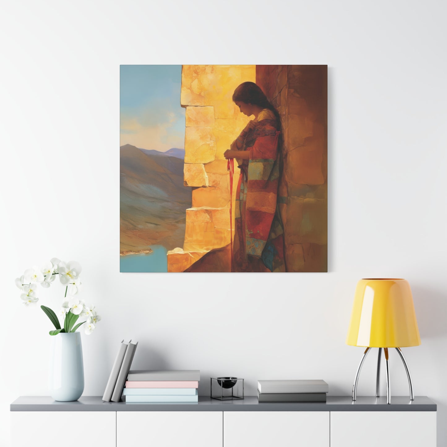 A Thread Through the Line of Christ - Rahab Museum Wrapped Canvas - Sanctified Souls Print -Based on Klimt's The Kiss