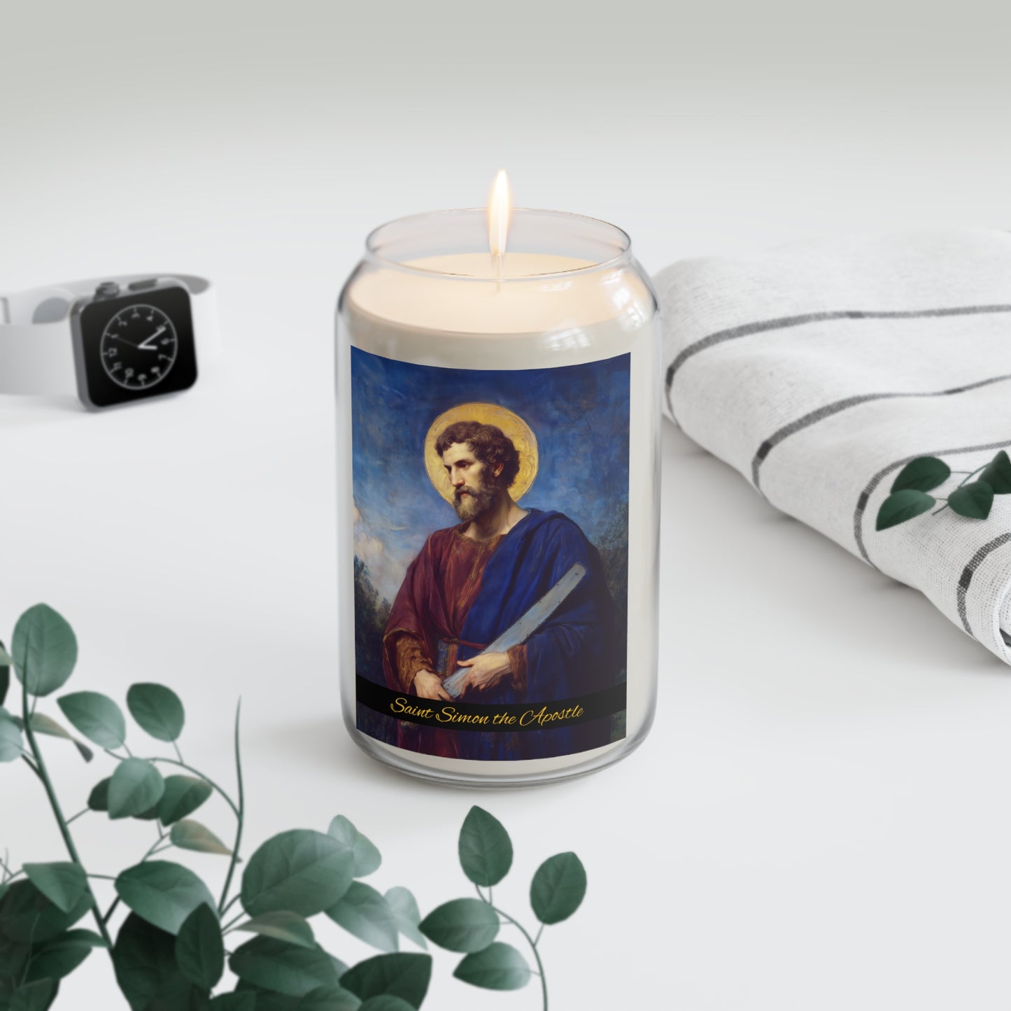 Saint Simon the Apostle - Scented Prayer Candle, 13.75oz - Tall Size - Religious Prayer Candle