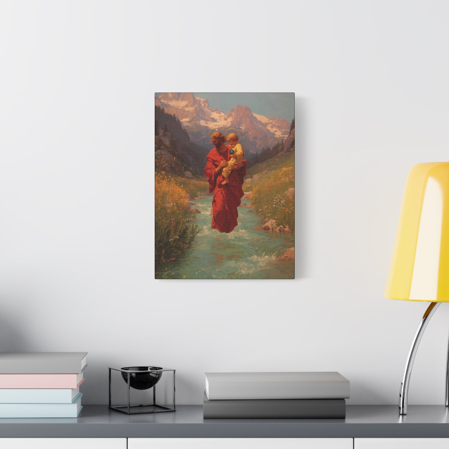 Saint Christopher - Museum Wrapped Canvas - Sanctified Souls Print - Religious Art for your Home