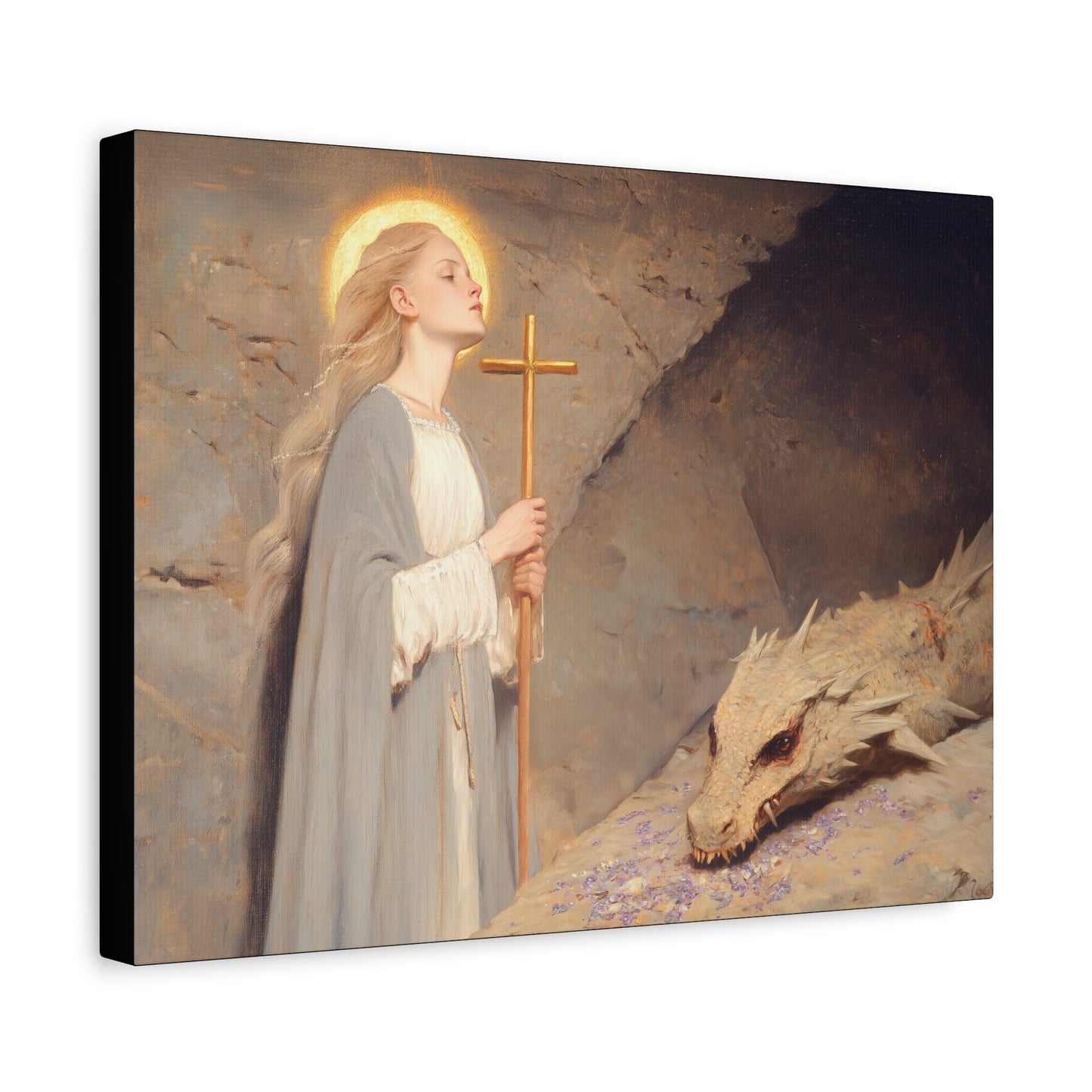 Saint Margaret of Antioch - Museum Wrapped Canvas - Sanctified Souls Print - Religious Art for your Home - Catholic Patron Saint Art