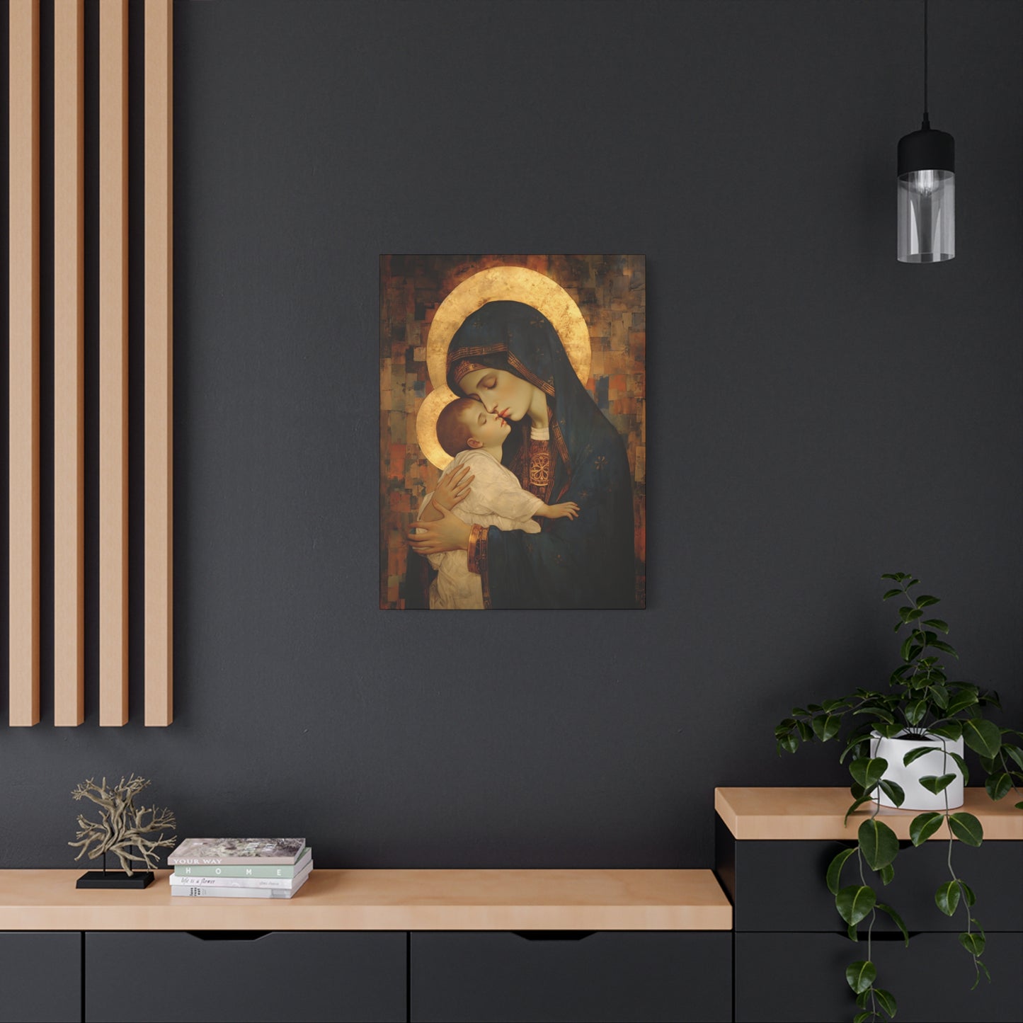 Mother of Mercy - Museum Wrapped Canvas - Sanctified Souls Print - Religious Art for your Home - The Virgin Mary and The Christ Child