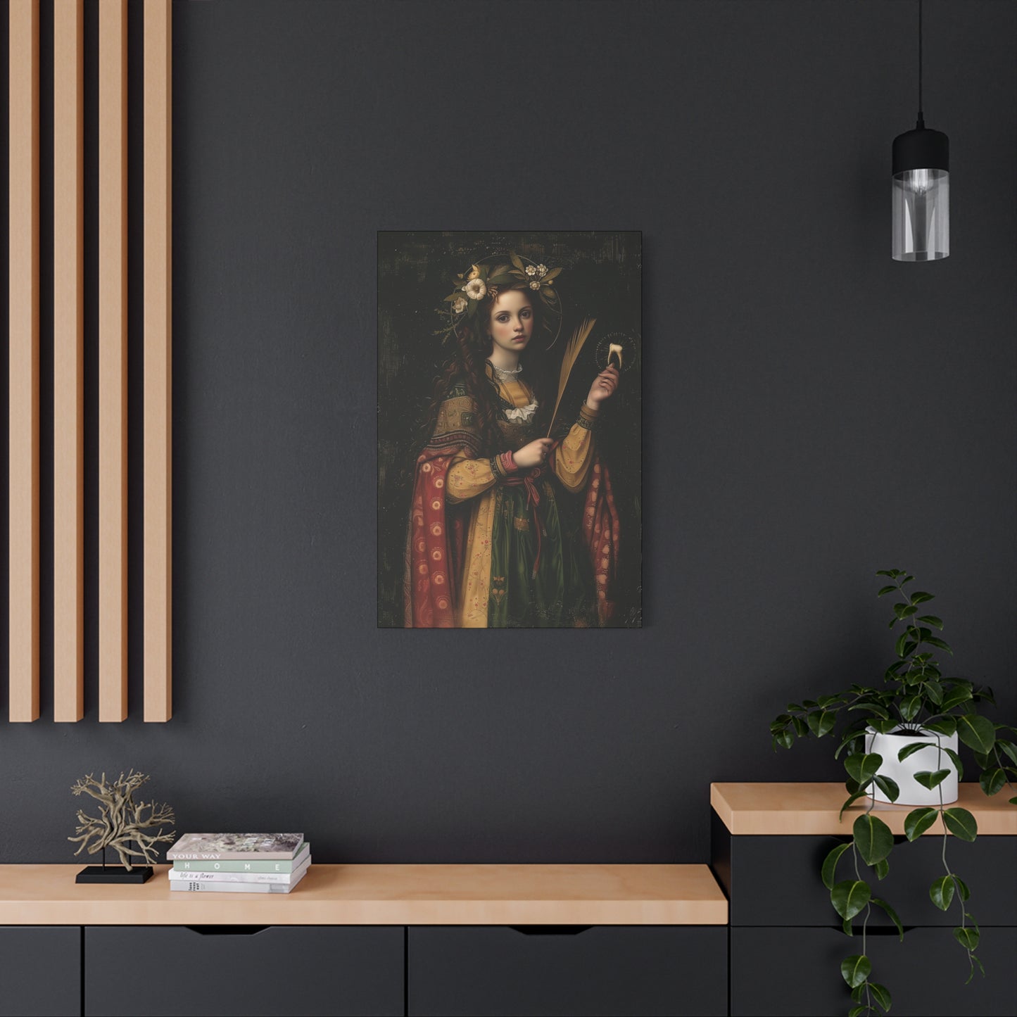 Saint Apollonia - Museum Wrapped Canvas - Print - Religious Art for your Home - Catholic art print - prayer room art