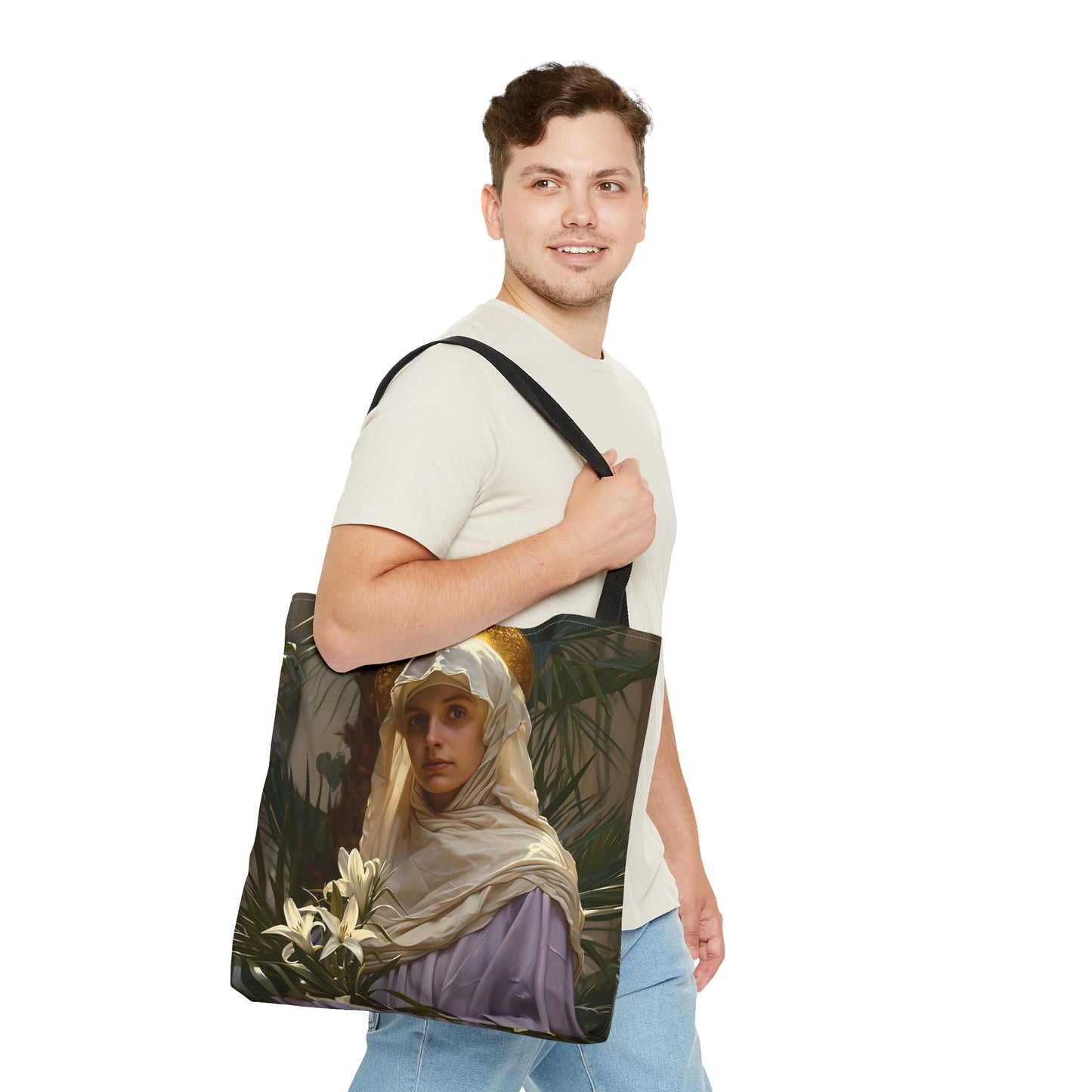 Saint Adele Tote Bag - Large Medium Small Faith Art Bag - Re usable Tote Purse - Double Sided - Catholic Art Bag