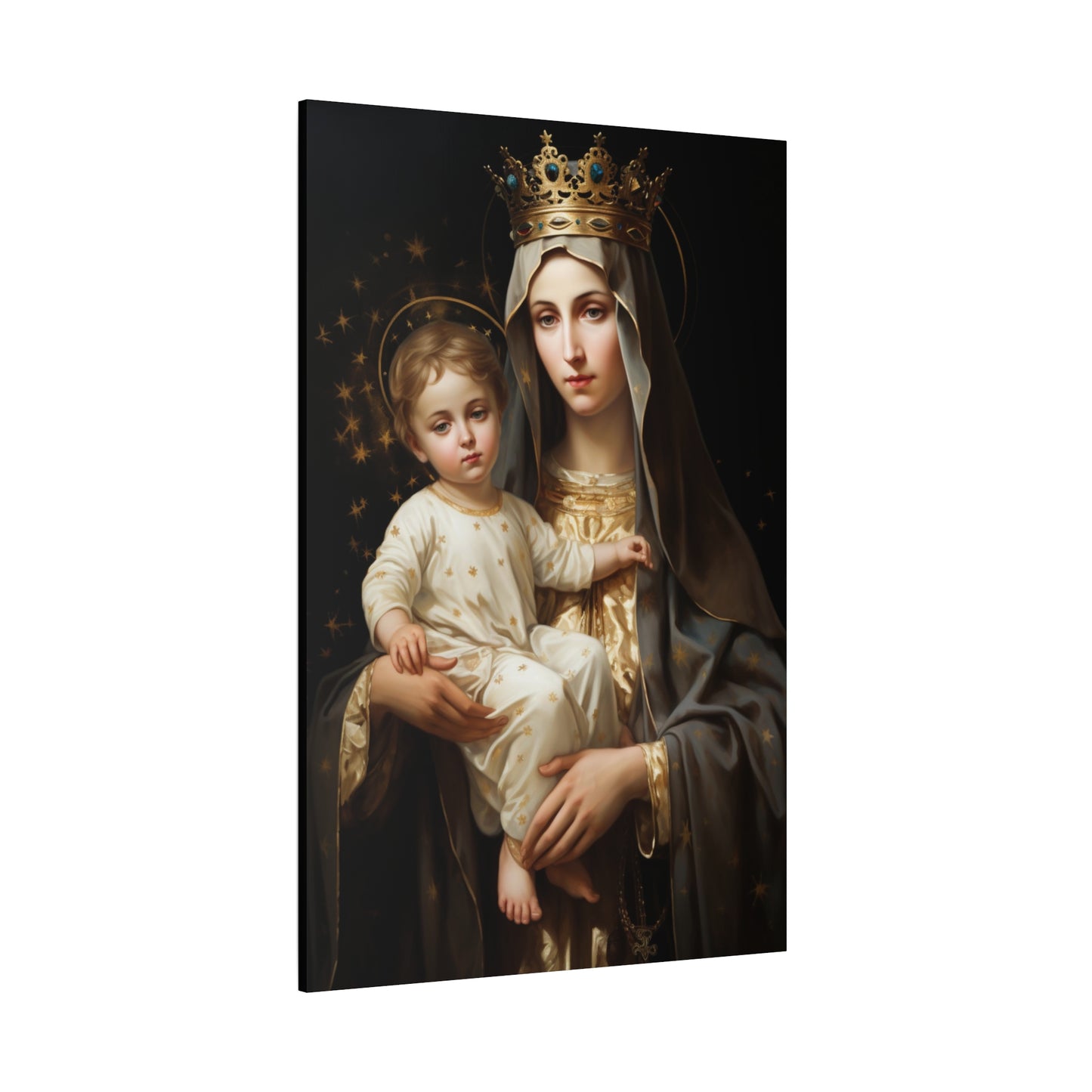 Our Lady of Mount Carmel - Museum Wrapped Canvas - Sanctified Souls Print - Mary the Blessed Virgin