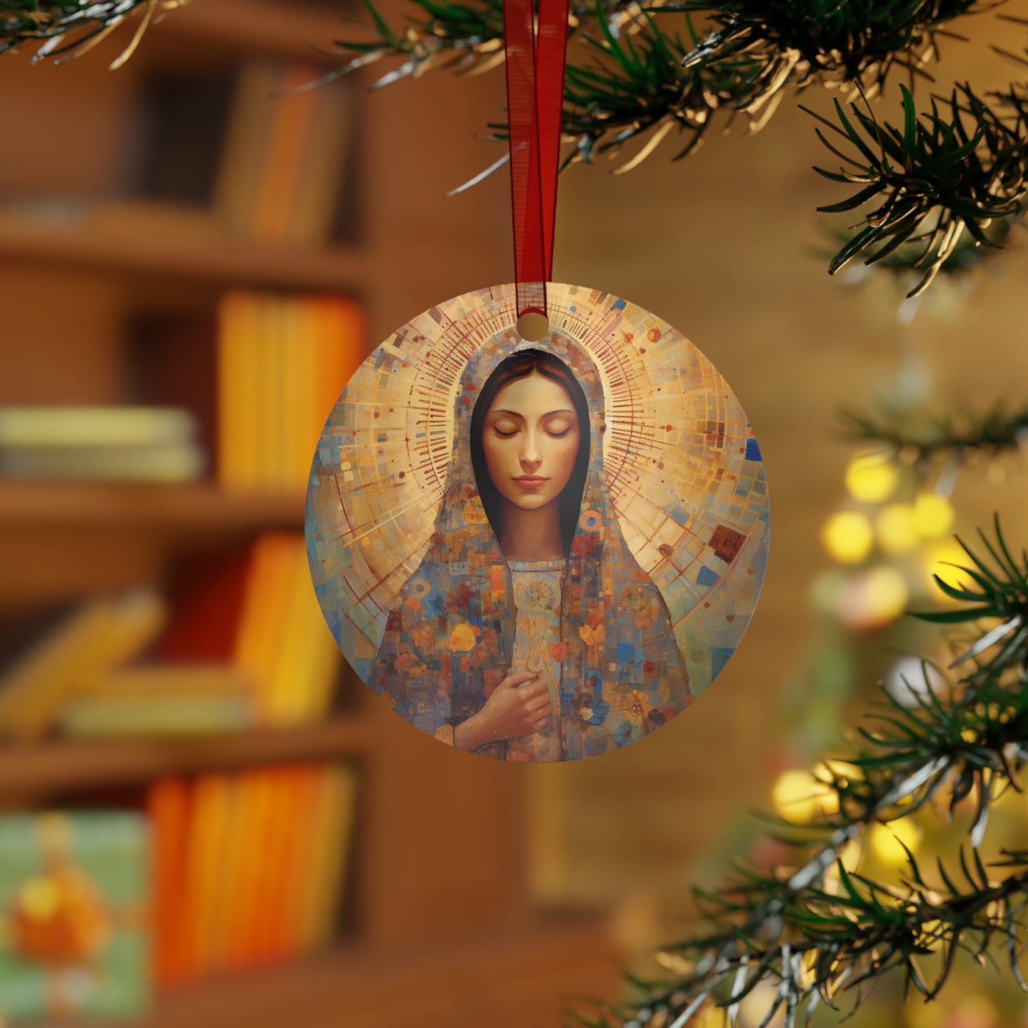 The Virgin of the Americas : Our Lady of Guadalupe Metal Ornament - Religious Holiday Christmas Ornament and Keepsake - Double sided