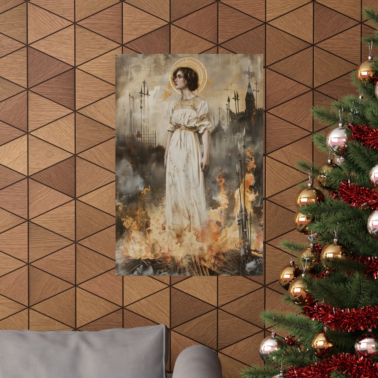 Saint Joan of Arc Print - Sanctified Souls Print - Multiple Sizes - Premium Matte Vertical Posters - Joan set to Flames - Saint Joan