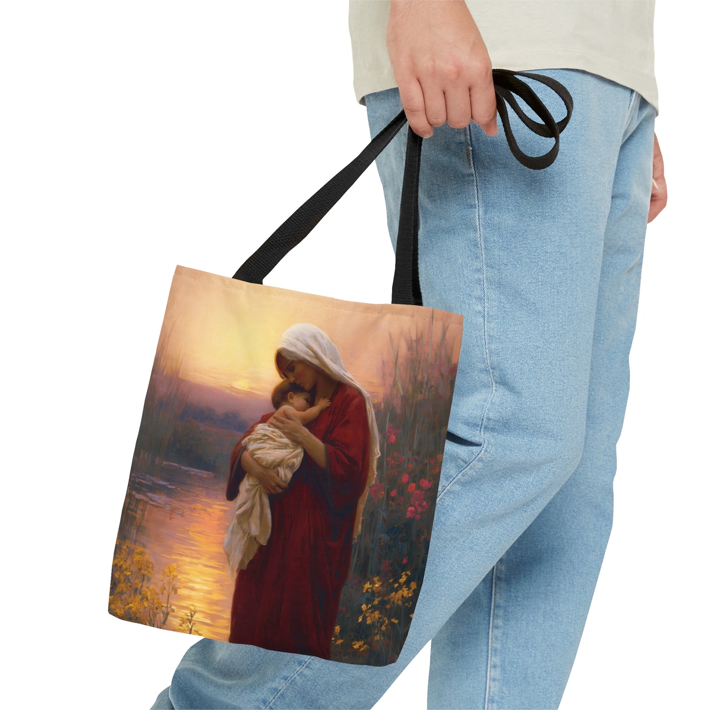 Saint Elizabeth, Mother to John the Baptist Tote Bag - Large Medium Small Faith Art Bag - Catholic Faith Purse - Double Sided
