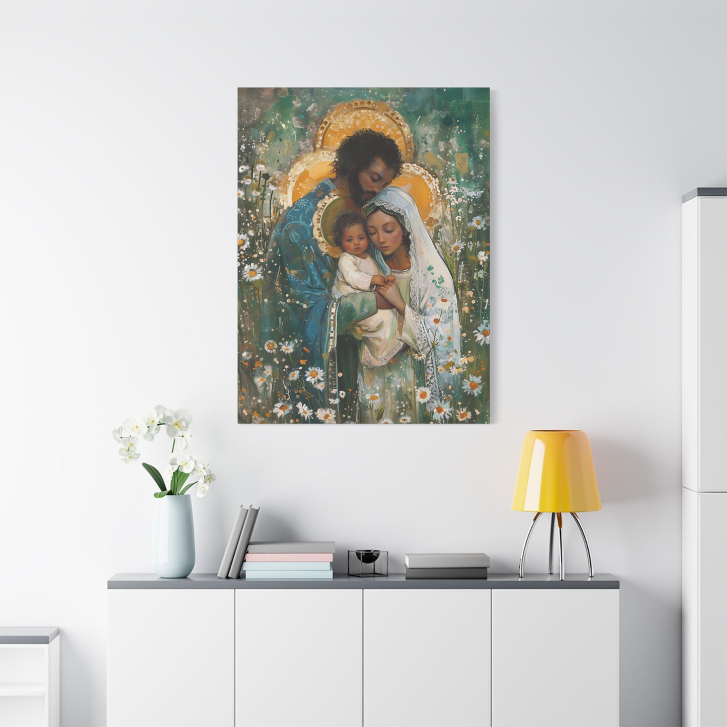 Sacred Sanctuary - Mary, Joseph, and the Infant Jesus - Museum Wrapped Canvas - Sanctified Souls Print - Religious Art - The Holy Family