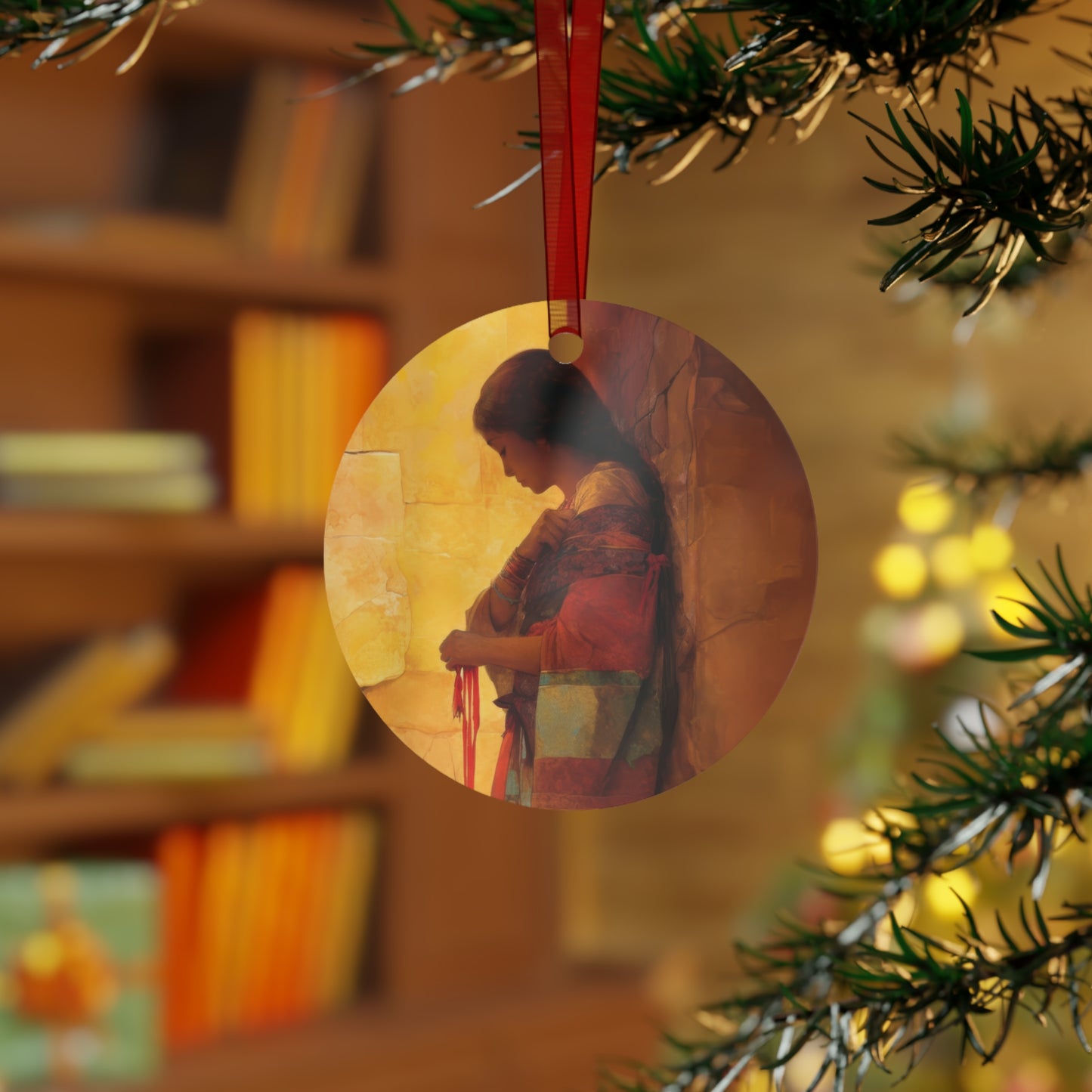 A Thread Through the Line of Christ - Rahab - Ornament - Religious Holiday Christmas Ornament and Keepsake - Double sided