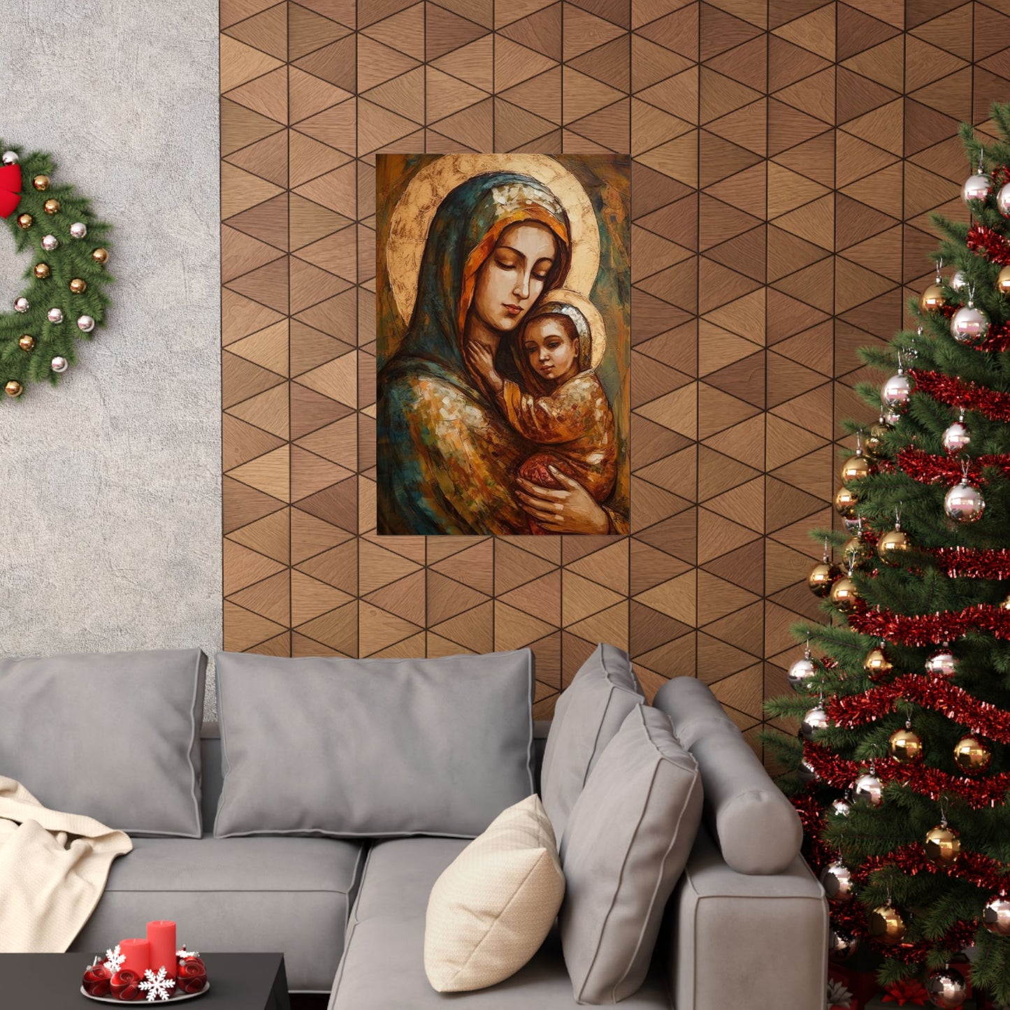 Mother's Blessing - Virgin Mary and the Christ Child - Multiple Sizes - Premium Matte Vertical Posters - Christ Child and Mother Mary