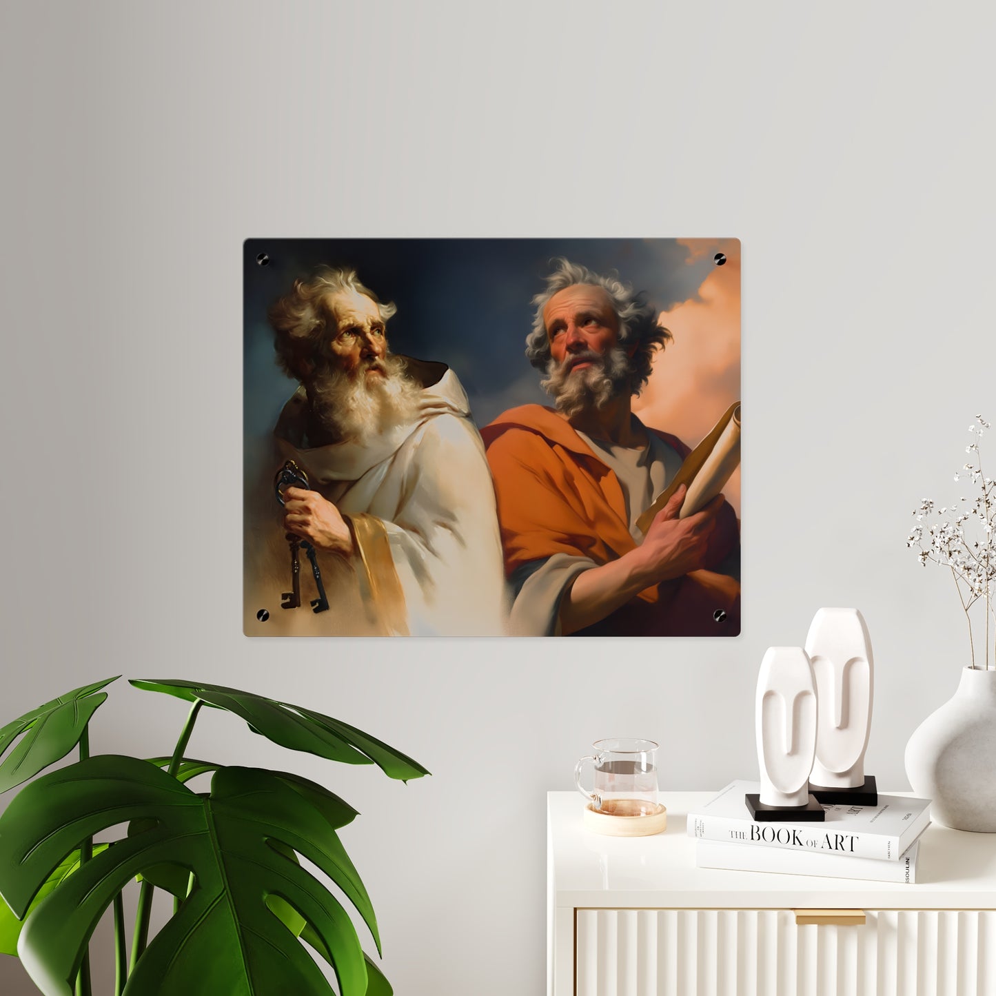 Saint Peter and Saint Paul Acrylic Wall Art Panel - Ready to Hang Acrylic Print - Apostle Art - Catholic Saint Art