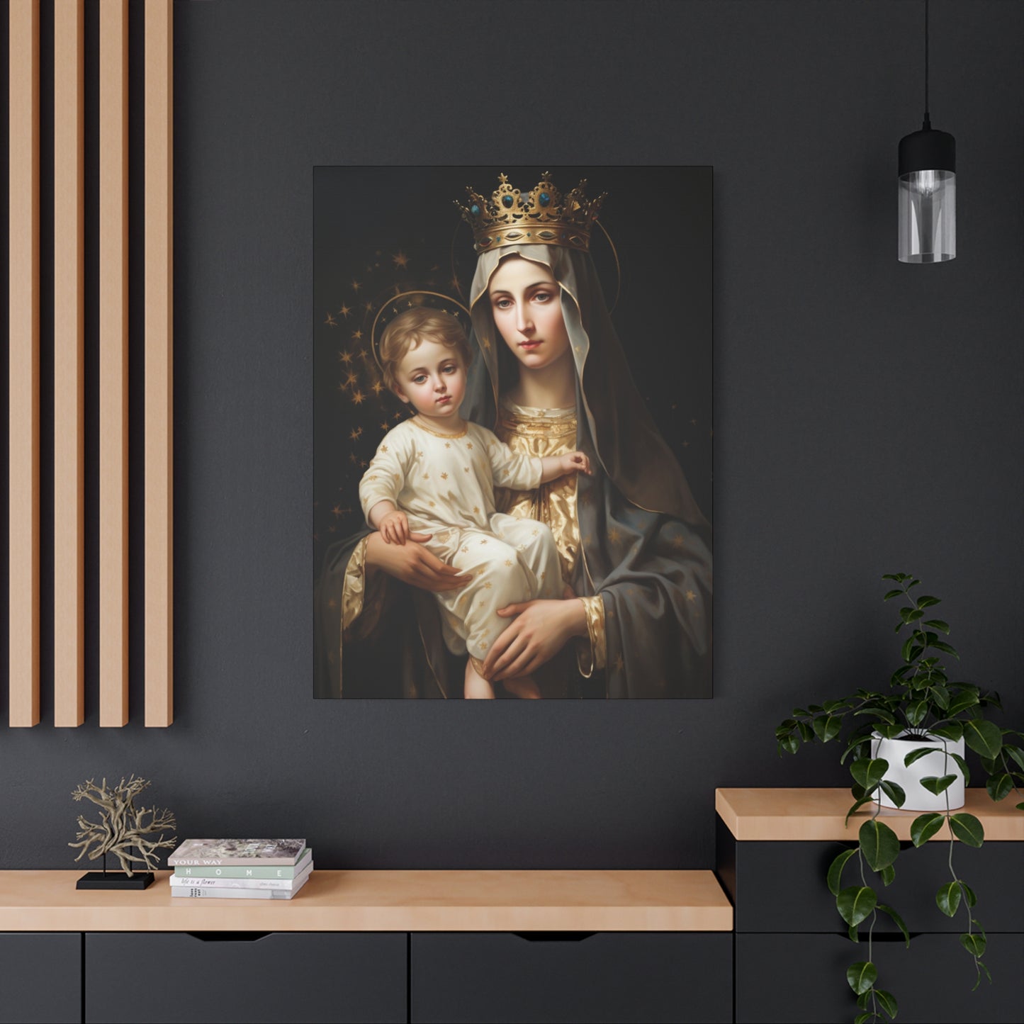 Our Lady of Mount Carmel - Museum Wrapped Canvas - Sanctified Souls Print - Mary the Blessed Virgin