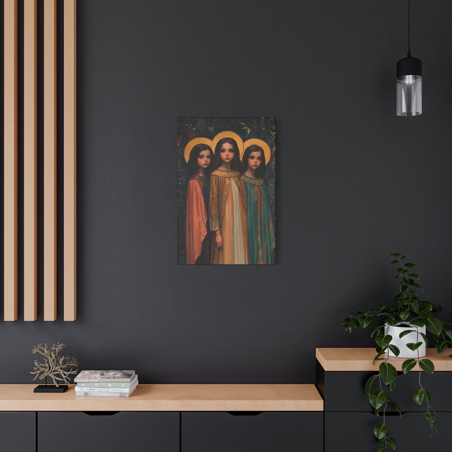 Saints Faith, Hope and Charity - Museum Wrapped Canvas - Print - Religious Art for your Home - Christian print - Prayer Room Catholic Saint
