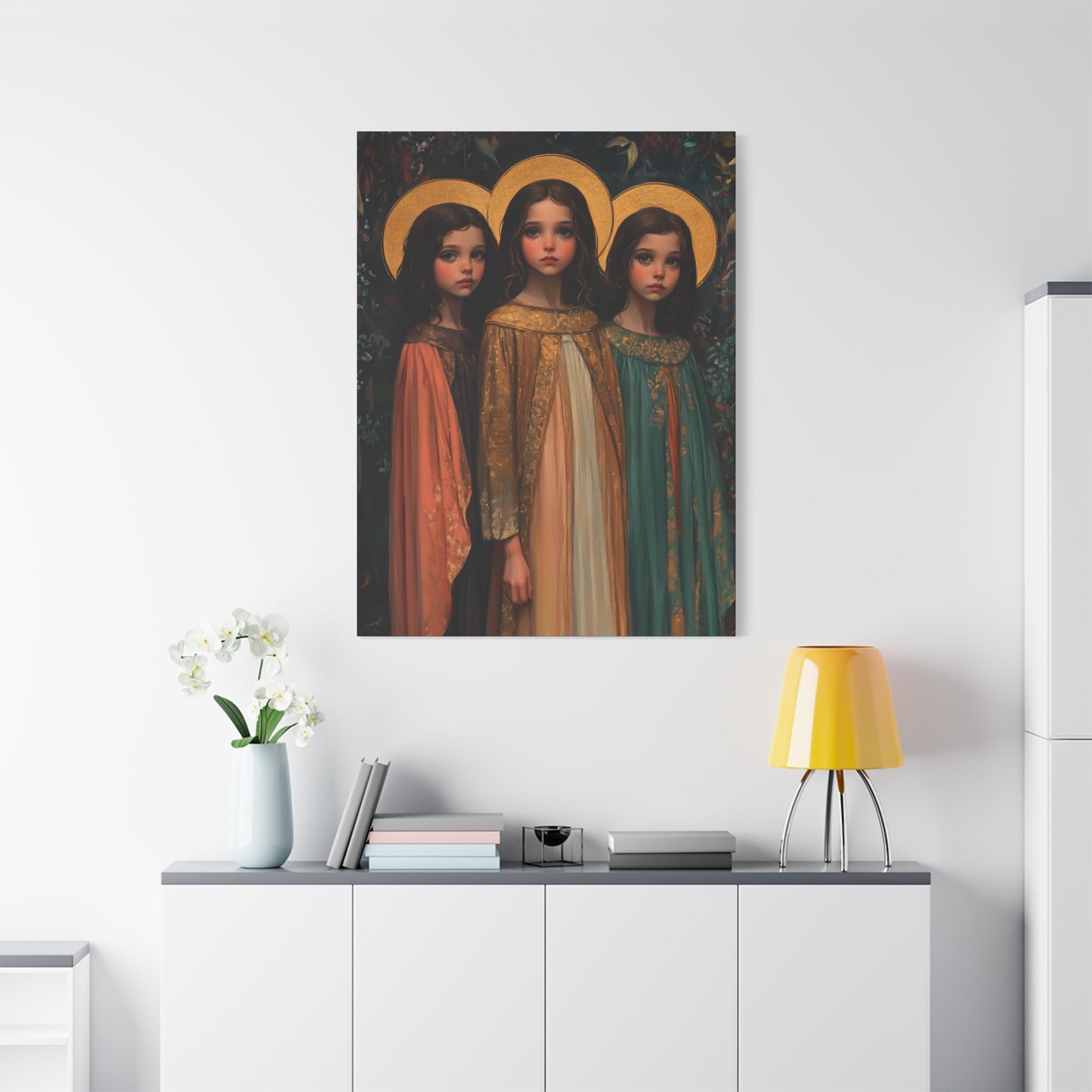 Saints Faith, Hope and Charity - Museum Wrapped Canvas - Print - Religious Art for your Home - Christian print - Prayer Room Catholic Saint