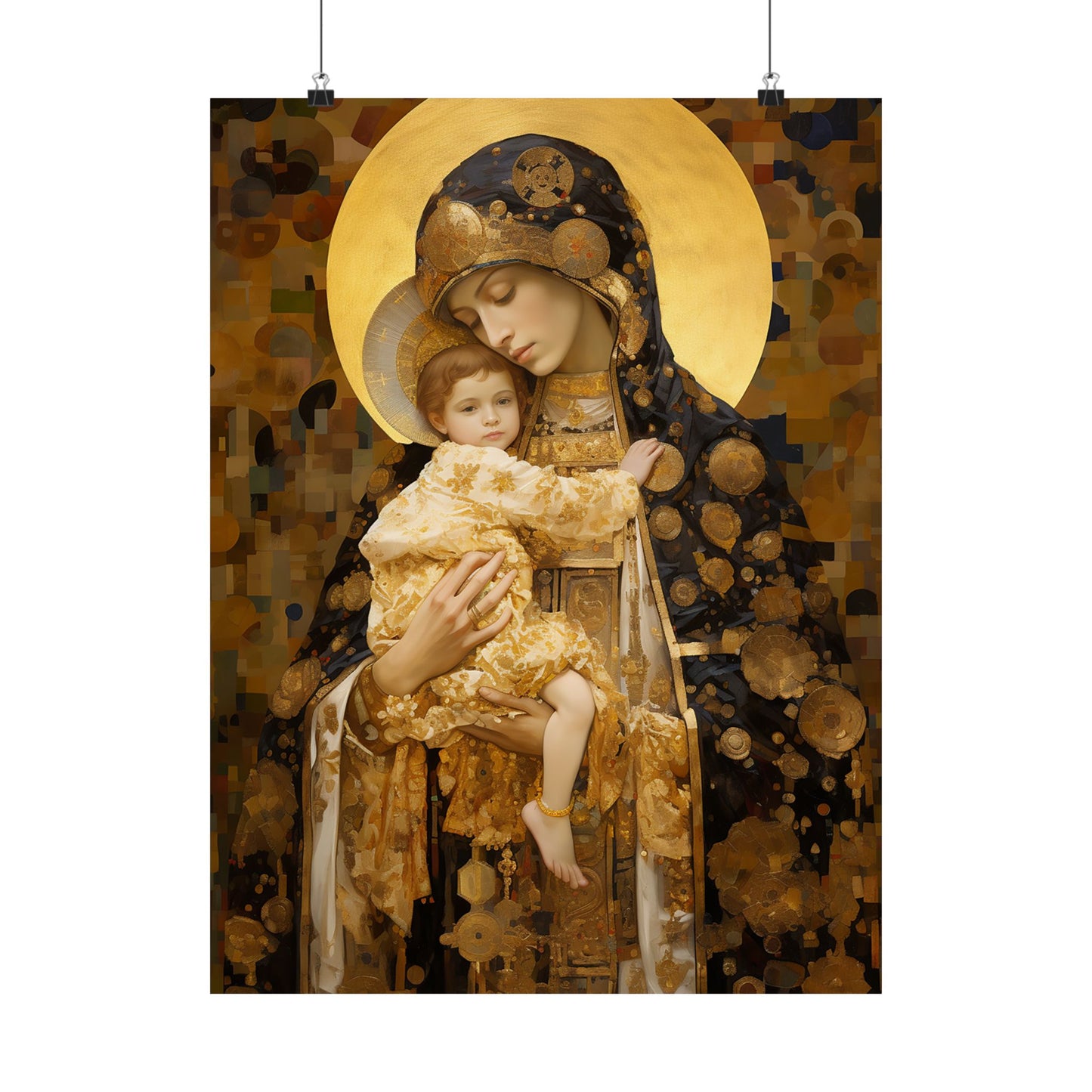 The Light of Love - Print - Sanctified Souls Print - Multiple Sizes - Premium Matte Vertical Posters - Madonna and the Christ Child