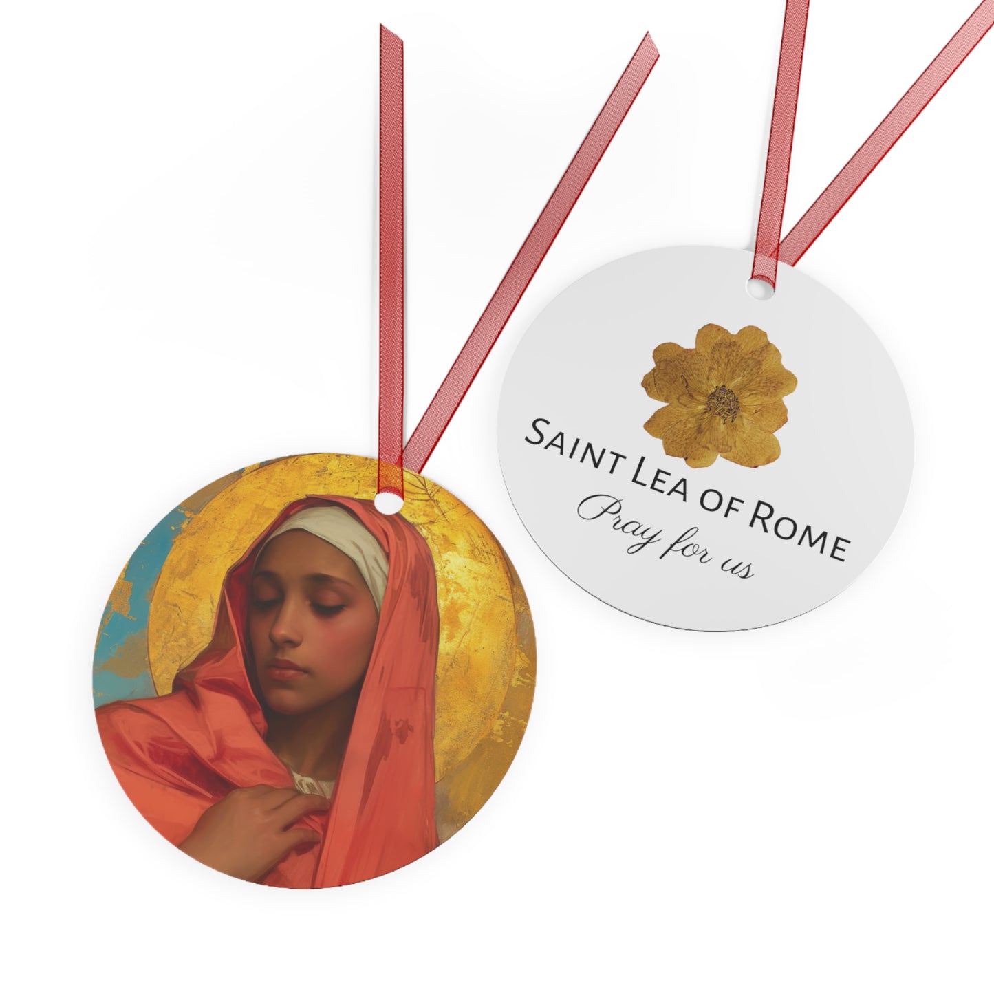 Saint Lea of Rome Metal Ornament - Religious Holiday Christmas Ornament and Keepsake - Catholic Prayer Ornament