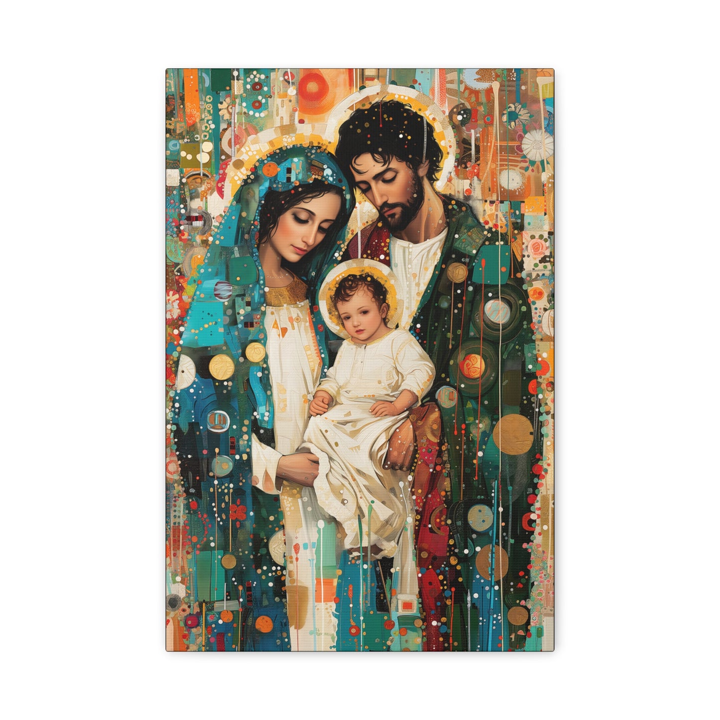 Eternal Light - Mary, Joseph, and the Christ Child - Museum Wrapped Canvas - Sanctified Souls Print - Religious Art - Holy Family Art