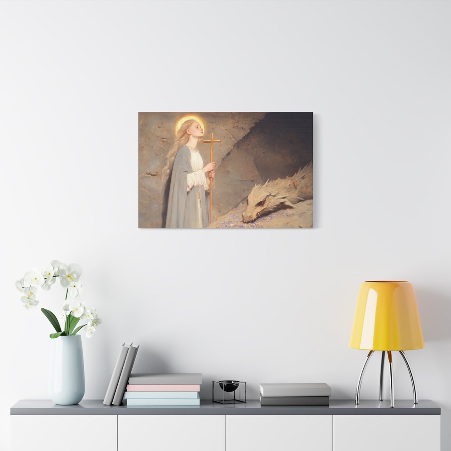 Saint Margaret of Antioch - Museum Wrapped Canvas - Sanctified Souls Print - Religious Art for your Home - Catholic Patron Saint Art
