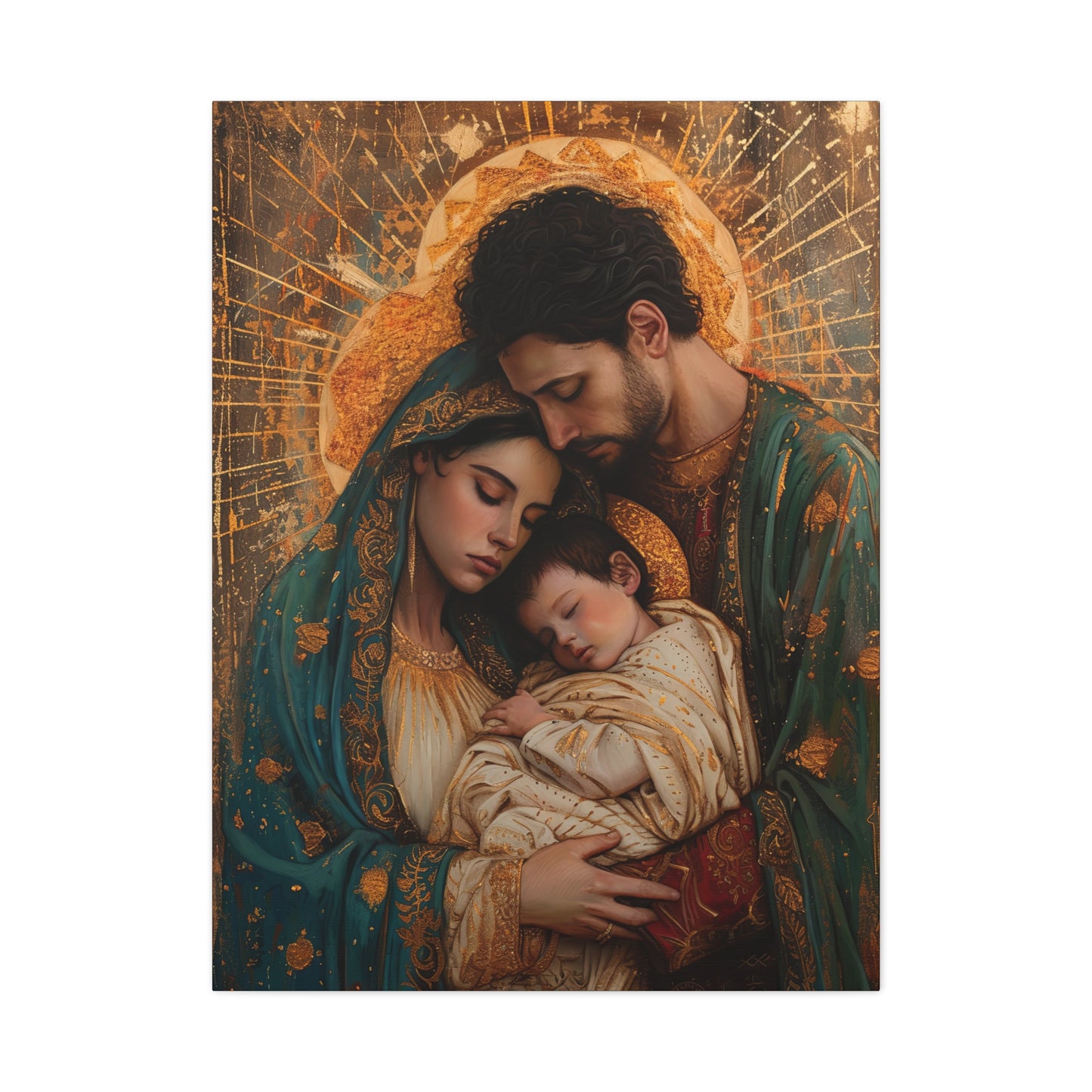 Divine Harmony - The Holy Family - Museum Wrapped Canvas - Sanctified Souls Print - Religious Art - Jesus, Mary and Joseph Art