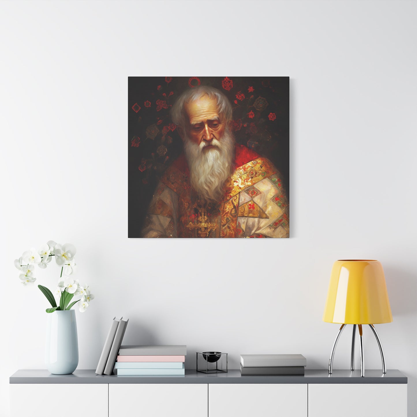 Saint Nicholas - Museum Wrapped Canvas - Sanctified Souls Print - Religious Art for your Home - Father Christmas - Catholic Christmas