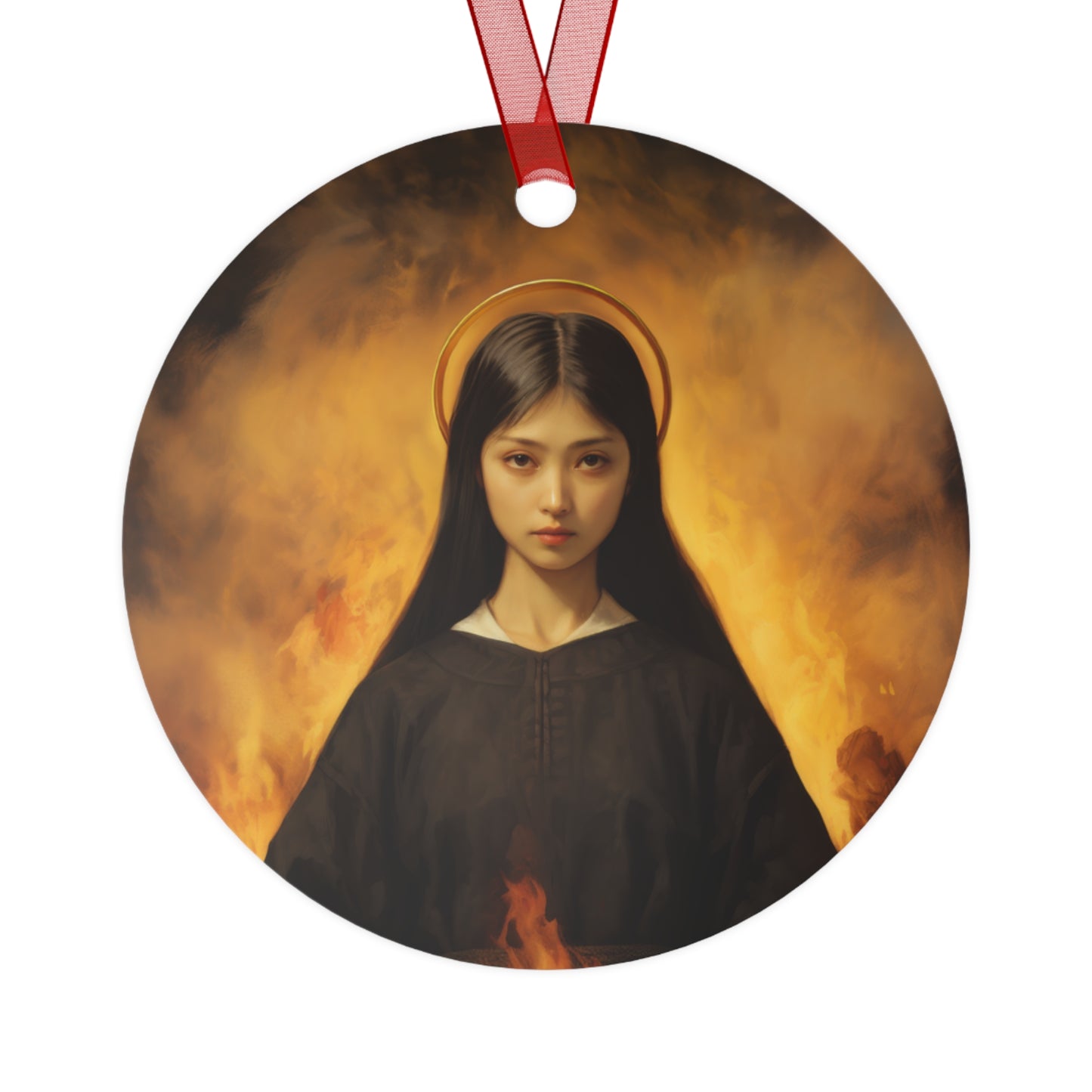 Blessed Mary Magdalen Kiota Metal Ornament - Religious Holiday Christmas Keepsake - Religious Catholic Tree Ornament - Holiday Art Piece