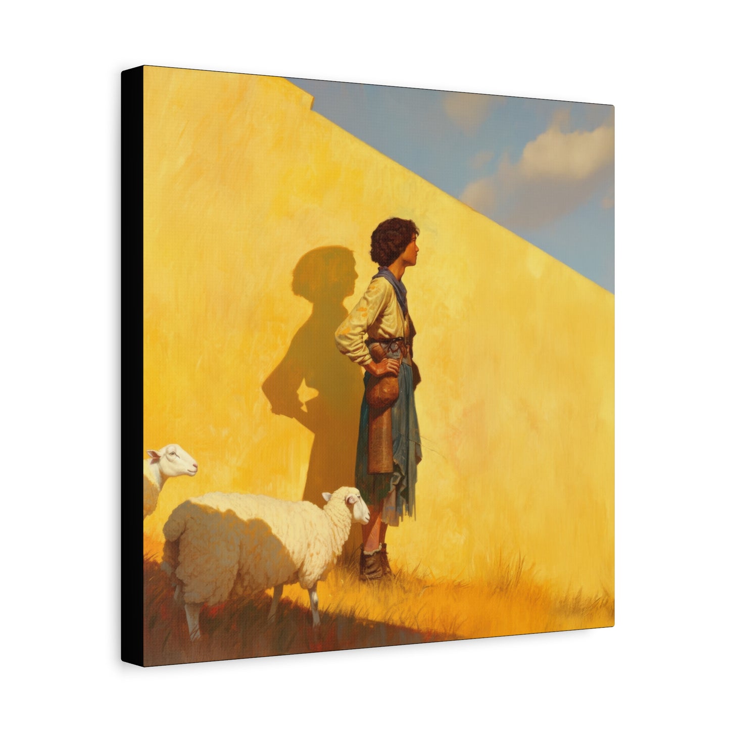 David son of Jesse - David the Shepherd Boy - Museum Wrapped Canvas - Sanctified Souls Print - Religious Art for your Home