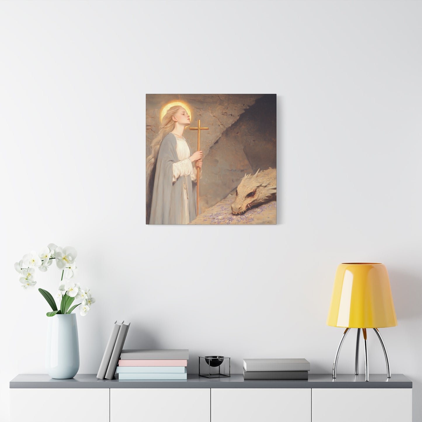 Saint Margaret of Antioch - Museum Wrapped Canvas - Sanctified Souls Print - Religious Art for your Home - Catholic Patron Saint Art