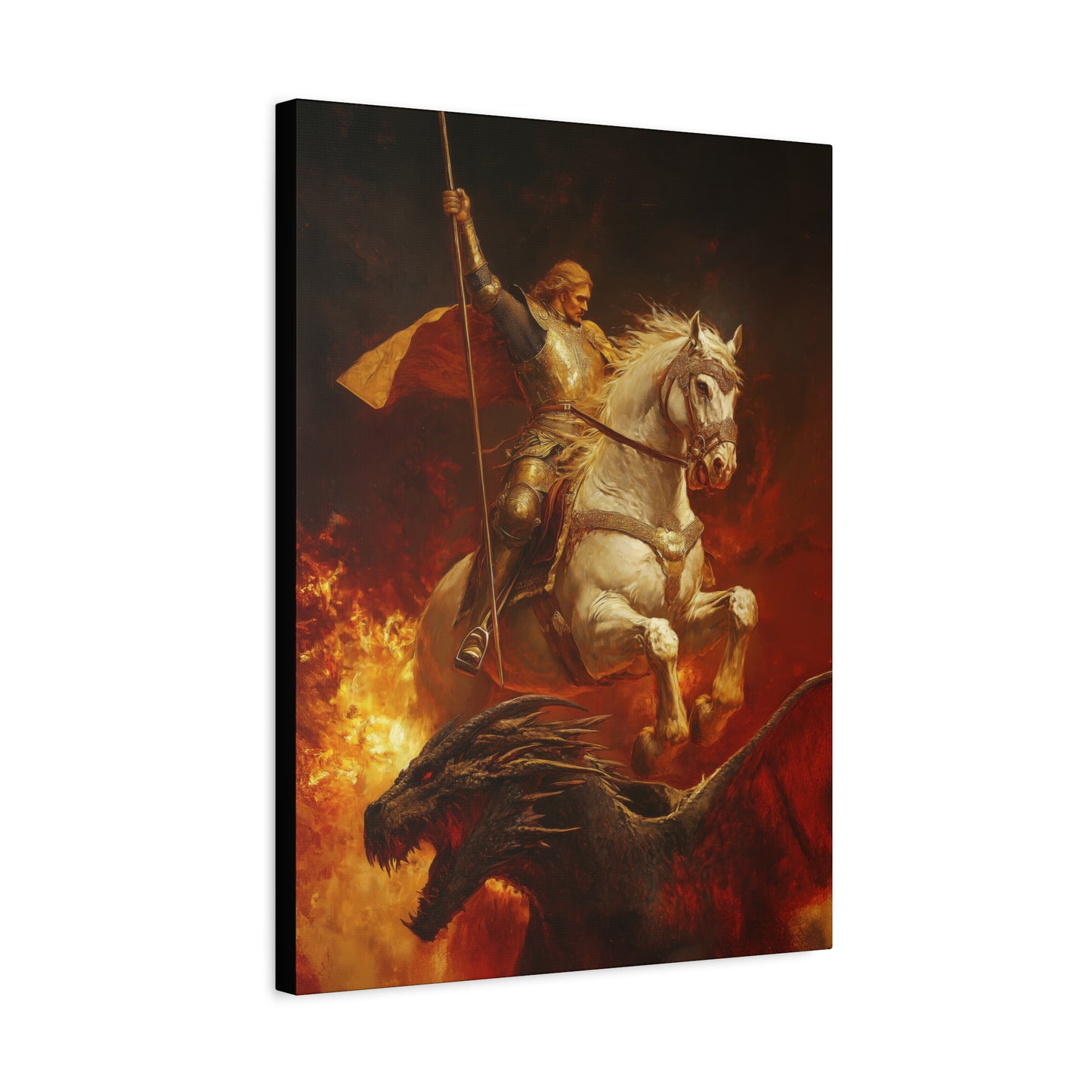 Saint George - Museum Wrapped Canvas - Sanctified Souls Print - Religious Art for your Home - Catholic Patron Saint Art