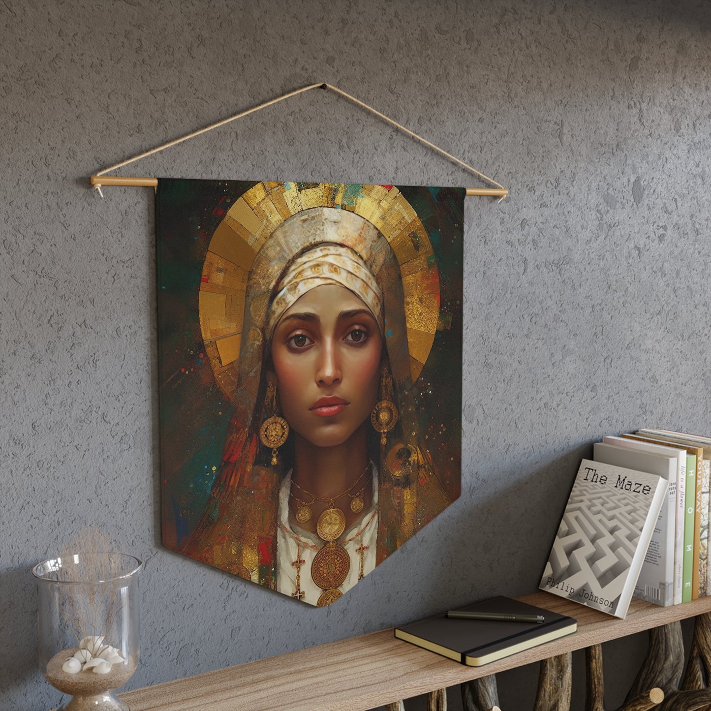 Saint Julia of Carthage Wall Banner / Wall Hanging - Prayer room art - Catholic Home Art - Large Saint Art - 18" x 21"