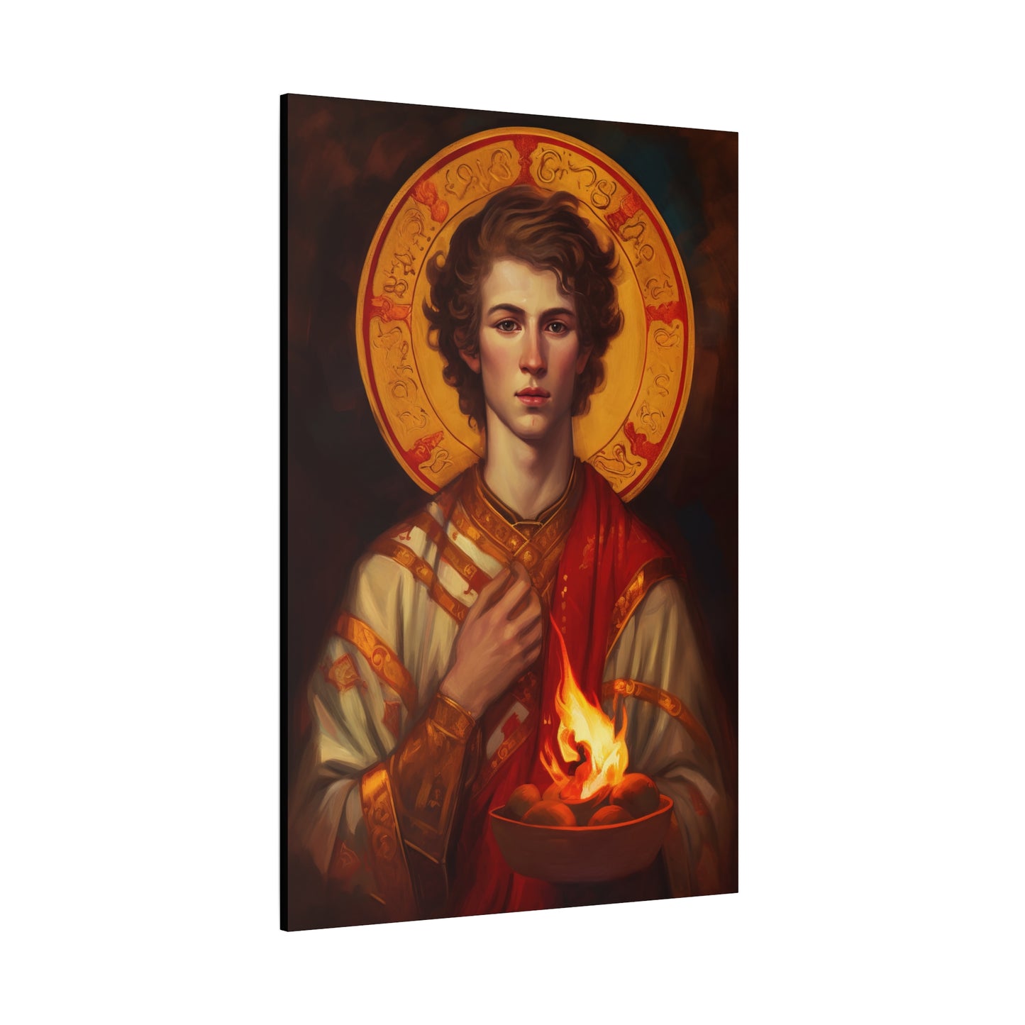 Saint Lawrence Deacon and Martyr Canvas Print - Multiple Sizes - Catholic Home art - Museum Wrapped Canvas - Sanctified Souls Print