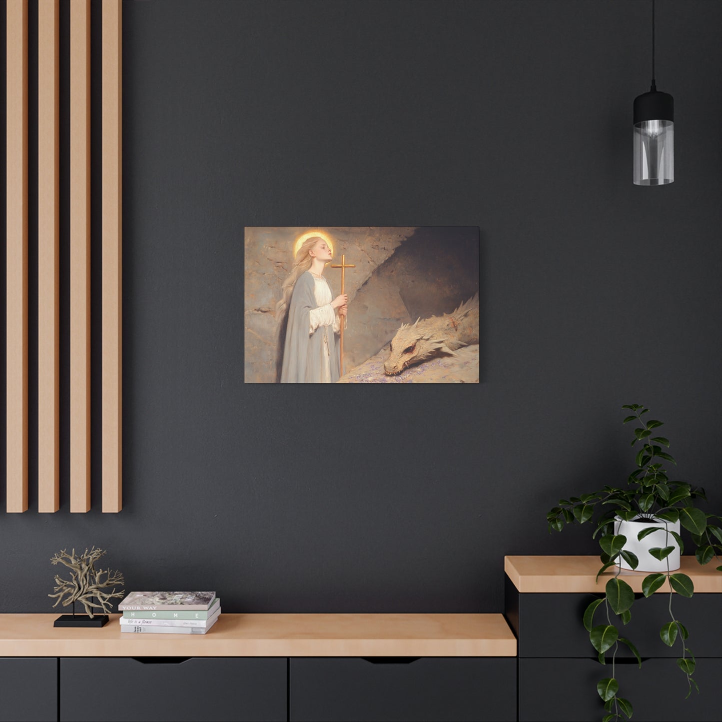 Saint Margaret of Antioch - Museum Wrapped Canvas - Sanctified Souls Print - Religious Art for your Home - Catholic Patron Saint Art