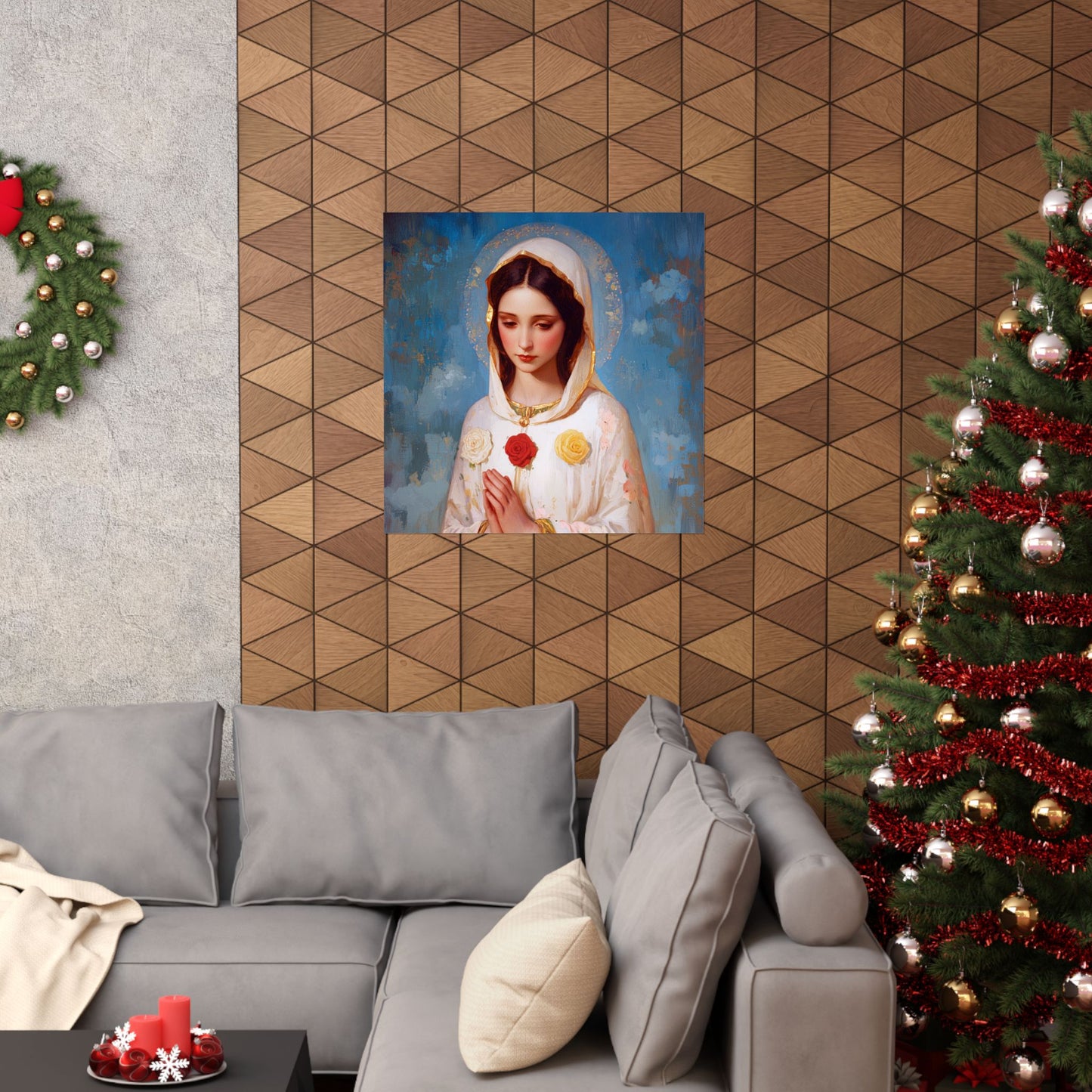 Rosa Mystica - Mystical Rose - Mother Mary - Marian Art - Sanctified Souls Print - Multiple Sizes - Premium Vertical Posters