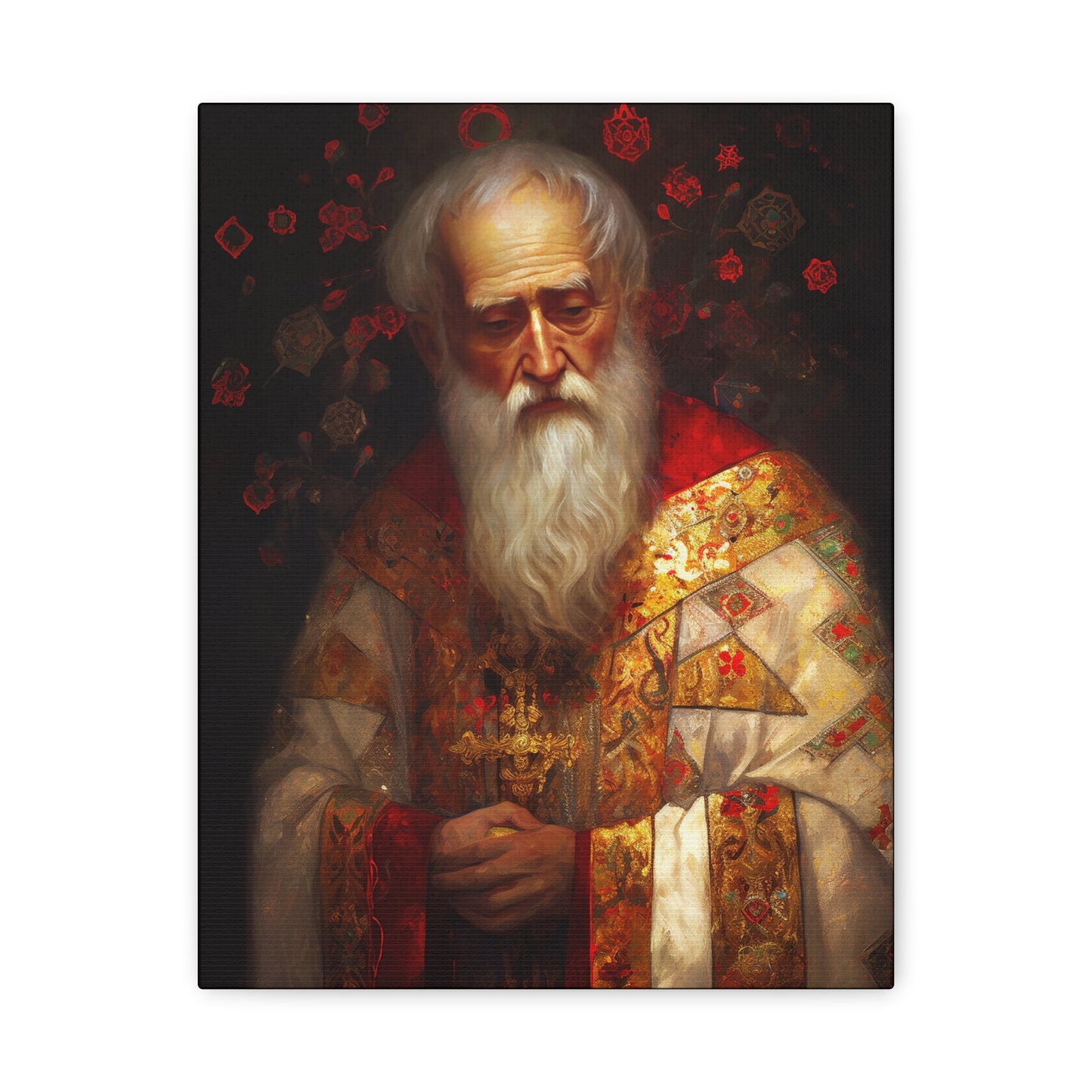 Saint Nicholas - Museum Wrapped Canvas - Sanctified Souls Print - Religious Art for your Home - Father Christmas - Catholic Christmas