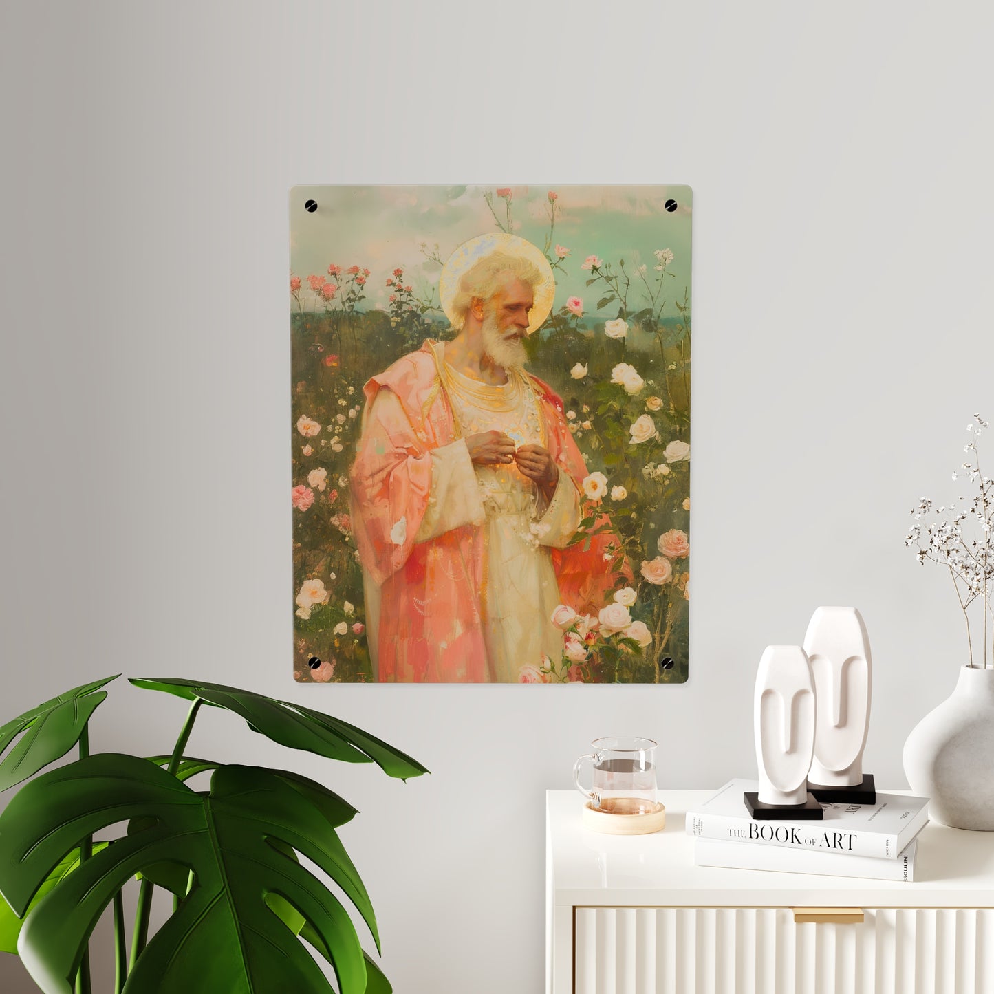 Saint Valentine Wall Art Panel - Ready to Hang Acrylic Print - Catholic Saint Art - Patron Saint Print - Catholic Saint Wall Art