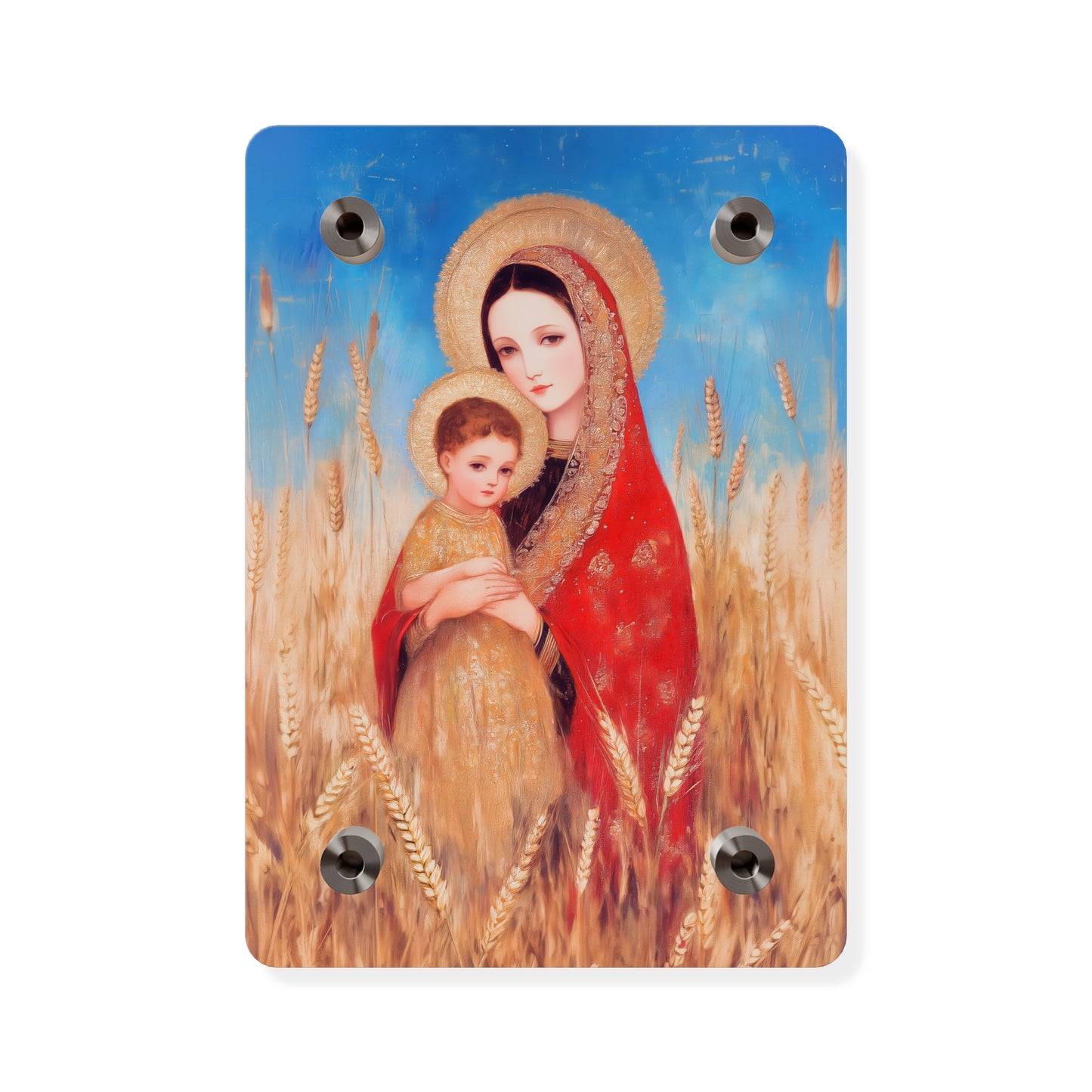 Our Lady of the Harvest - Wall Art Panel - Ready to Hang Acrylic Print - Catholic Saint Art - Patron Saint Print