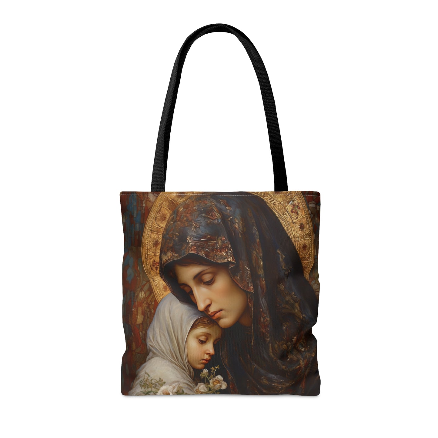 Mary, Mother of God - Protectress of Families Tote Bag - Large Medium Small Faith Art Bag - Catholic Faith Purse - Religious Carry All