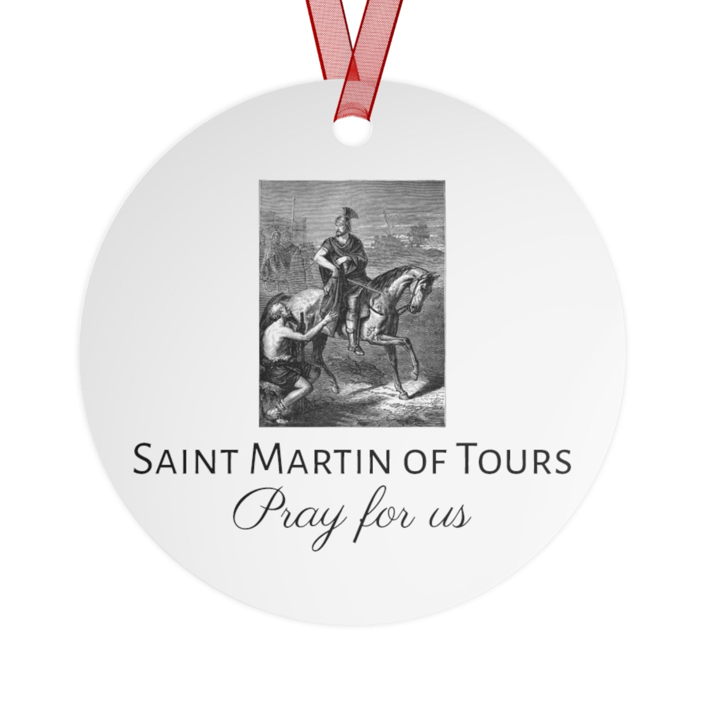 Saint Martin of Tours - Religious Holiday Christmas Ornament and Keepsake - Double sided Keepsake Religious Ornament