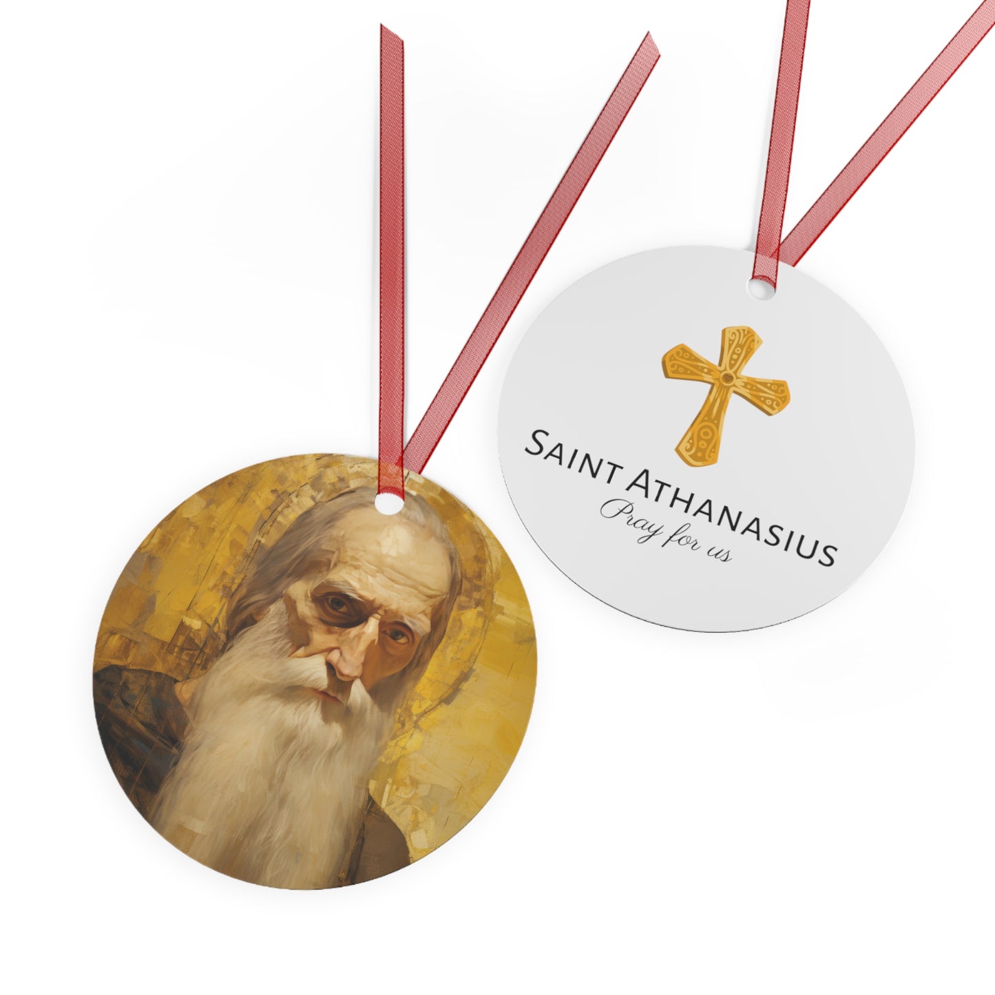 Saint Athanasius the Athonite Metal Ornament - Religious Holiday Christmas Ornament and Keepsake - Catholic Religious Keepsake