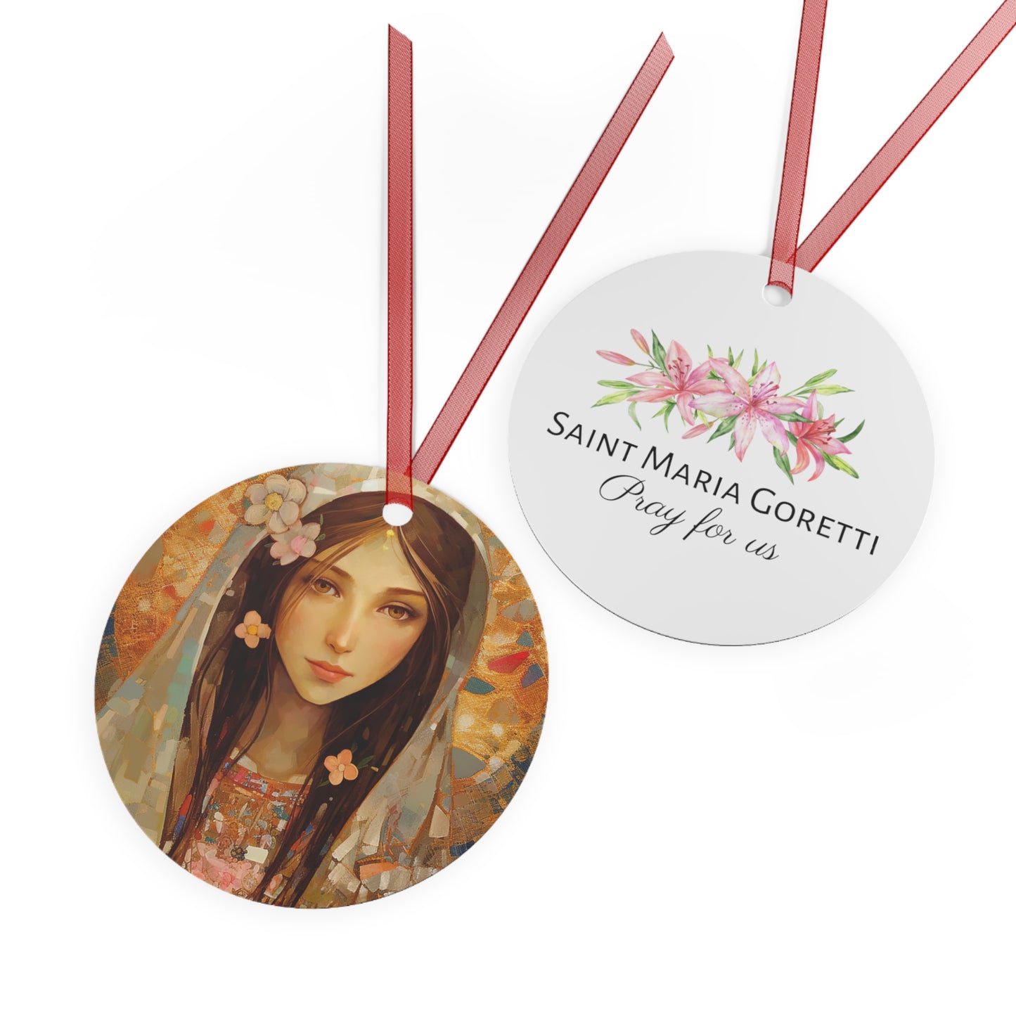 Saint Maria Goretti - Religious Holiday Christmas Ornament and Keepsake - Double sided Keepsake Religious Ornament