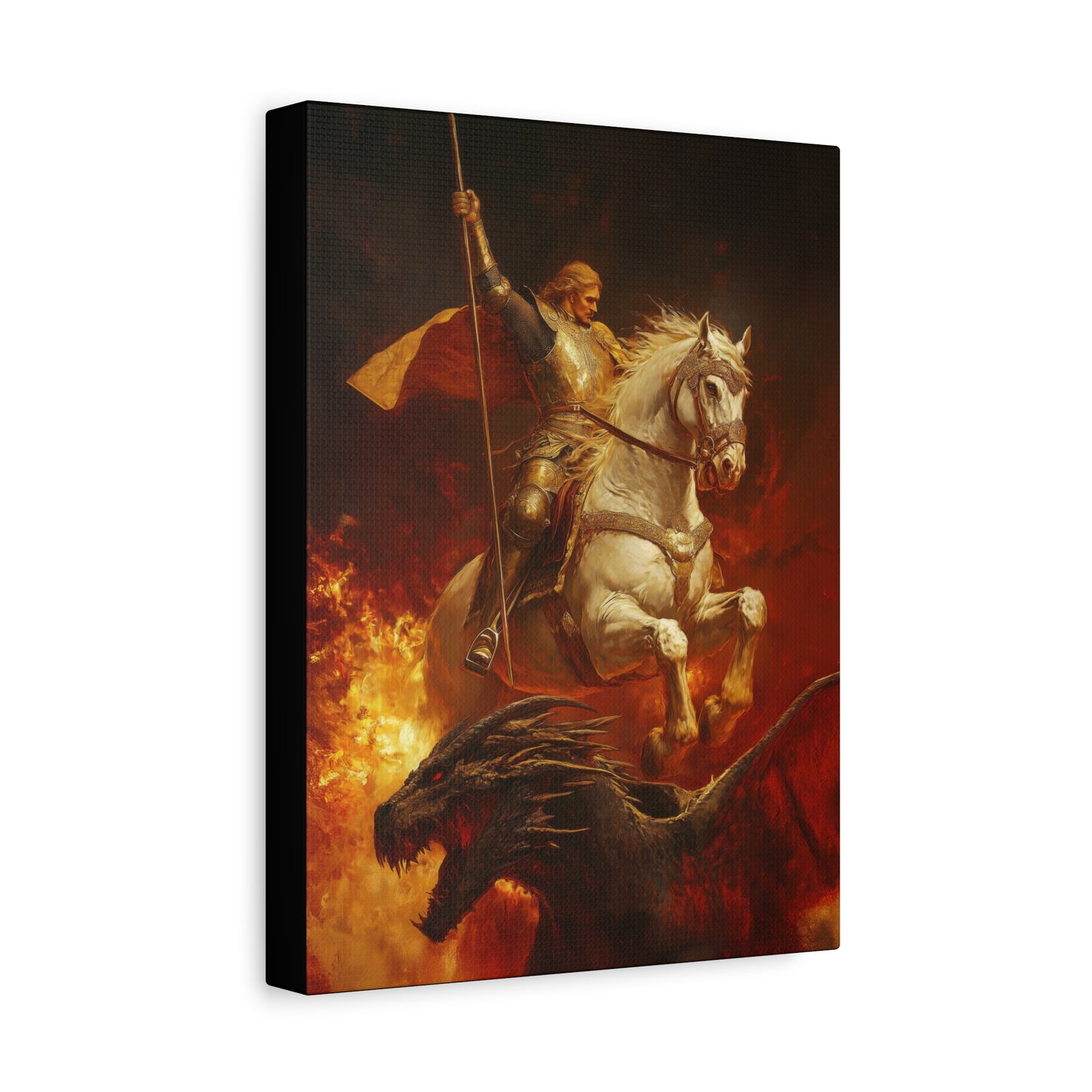Saint George - Museum Wrapped Canvas - Sanctified Souls Print - Religious Art for your Home - Catholic Patron Saint Art