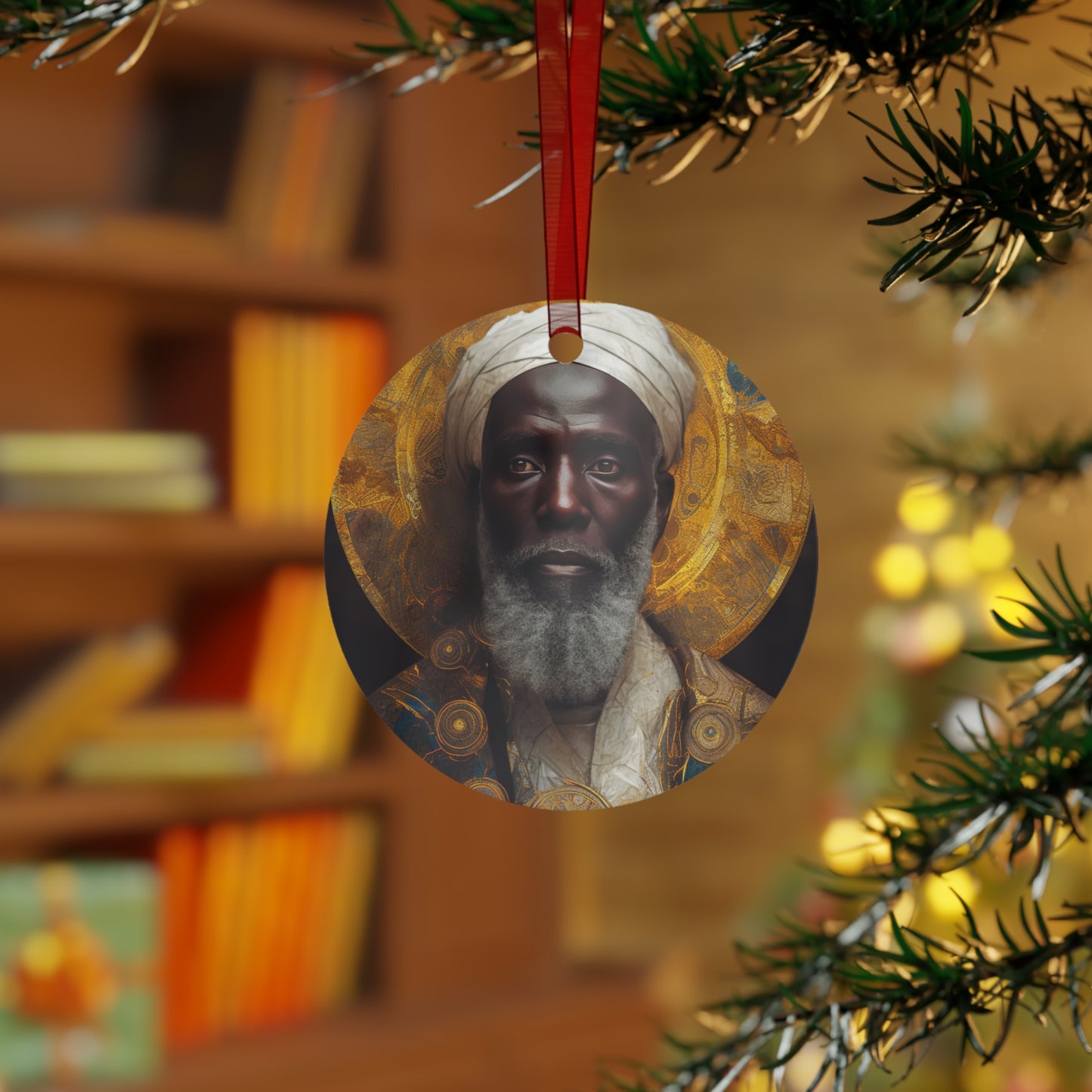 Saint Benedict the Moor Ornament - Religious Holiday Christmas Ornament and Keepsake - Double sided Keepsake Religious Ornament