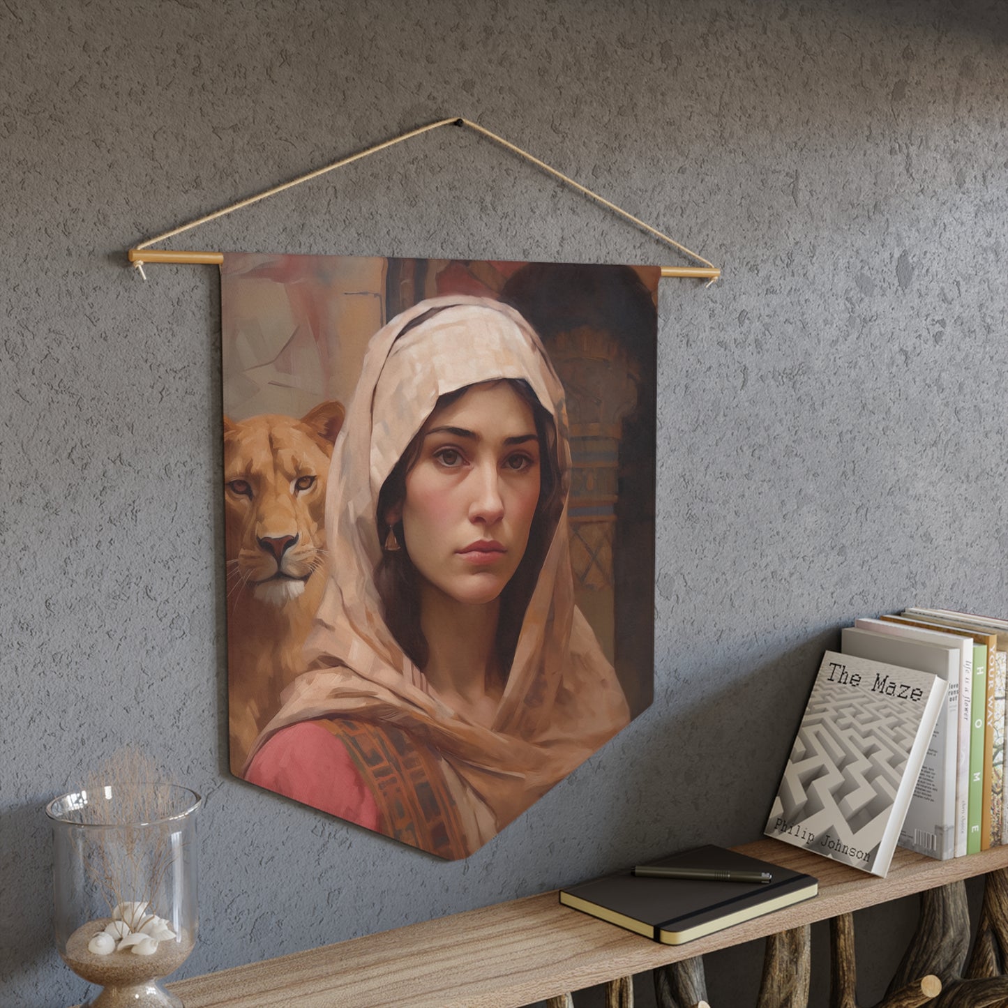 Saint Daria Wall Banner / Wall Hanging / Pennant - Unique Religious Art for your home - Prayer room - Catholic Home Art - Large - 18" x 21"