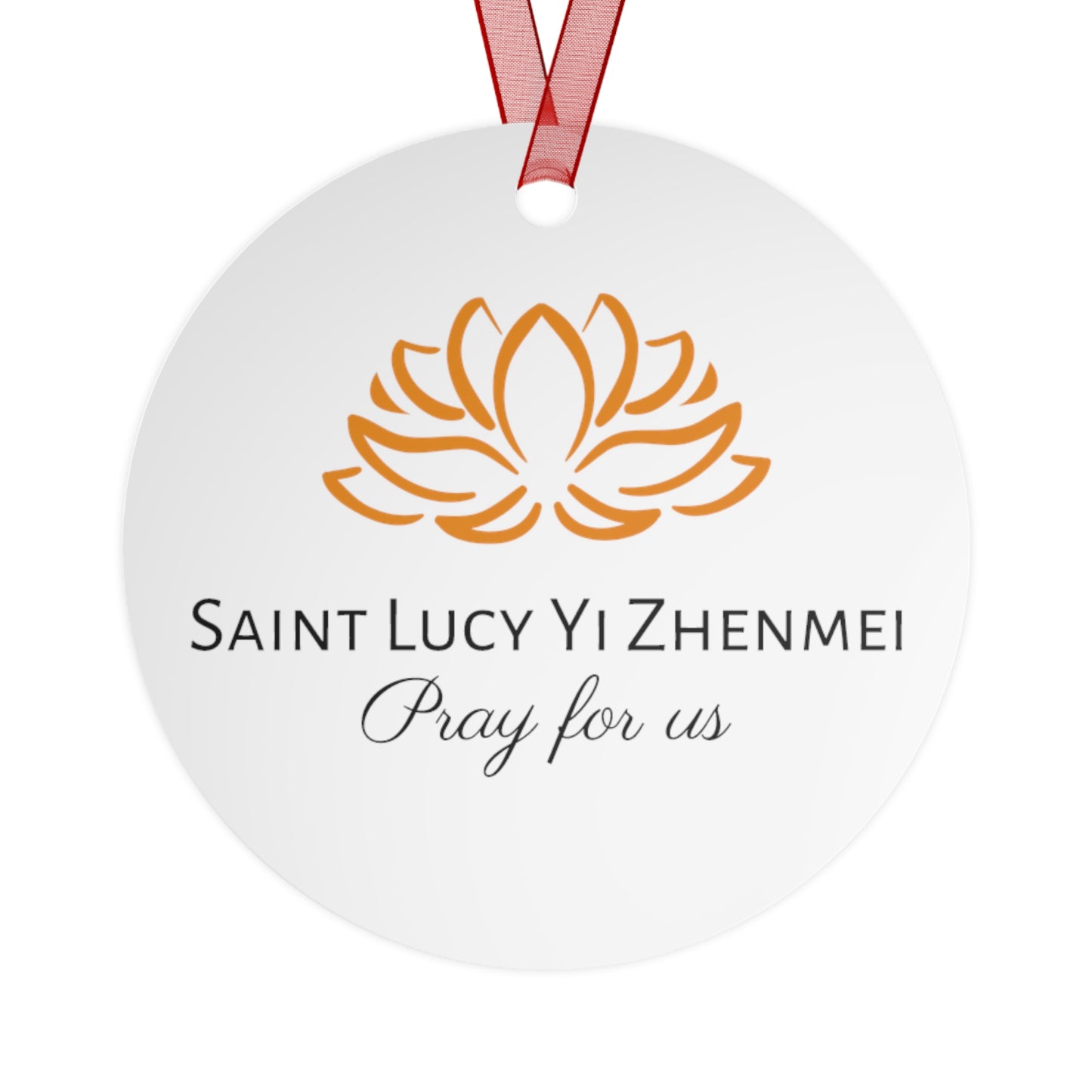 Saint Lucy Yi Zhenmei Metal Ornament - Religious Holiday Christmas Ornament - Double sided - Catholic Keepsake - Religious Gift
