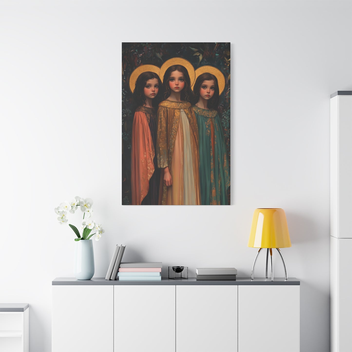 Saints Faith, Hope and Charity - Museum Wrapped Canvas - Print - Religious Art for your Home - Christian print - Prayer Room Catholic Saint