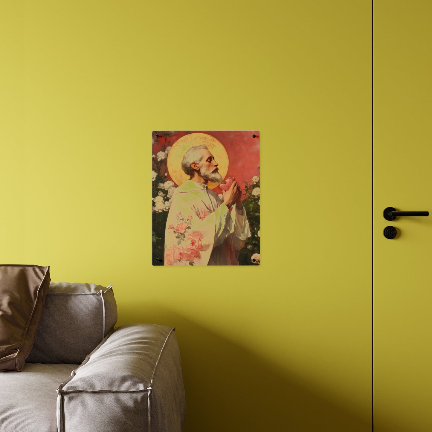 Saint Valentine Wall Art Panel - Ready to Hang Acrylic Print - Catholic Saint Art - Patron Saint Print - Catholic Saint Wall Art
