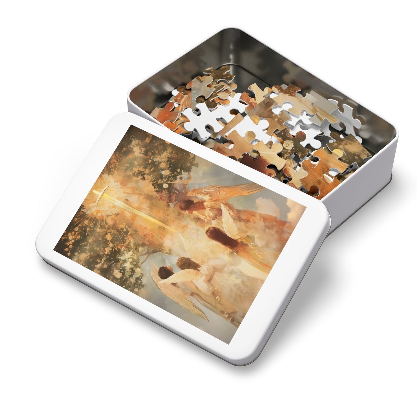The Watchers of the First Dawn - Guardians of Eden - Puzzle & Keepsake Tin - Religious Jigsaw Puzzle (30, 110, 252, 500,1000-Piece)