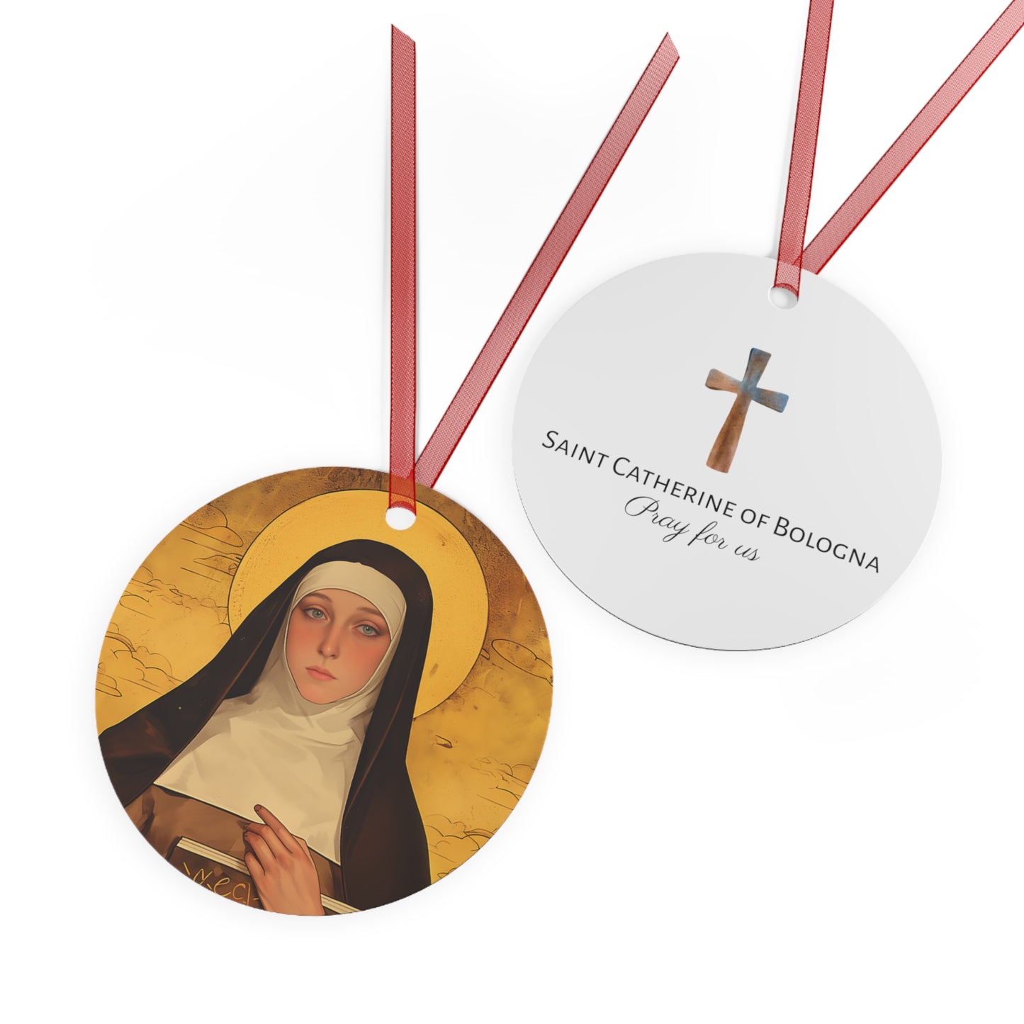 Saint Catherine of Bologna Metal Ornament - Religious Holiday Christmas Ornament and Keepsake - Catholic Religious Keepsake